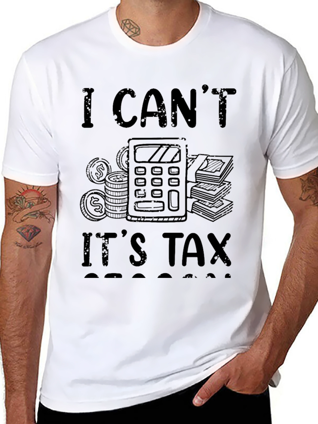 Funny I Cant Its Tax Season Black T-Shirt