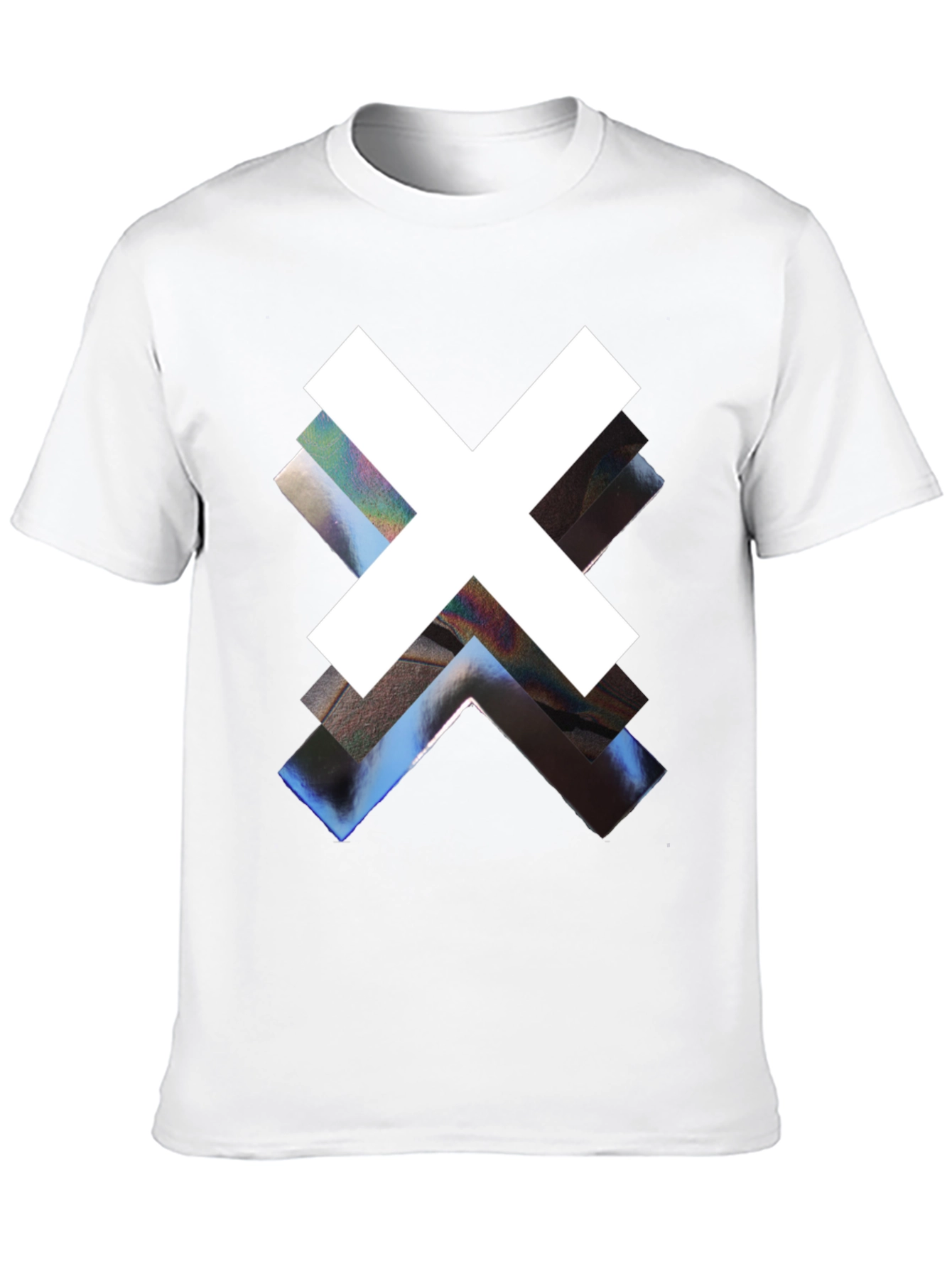 Abstract Graphic Print Black Crew Neck Tee