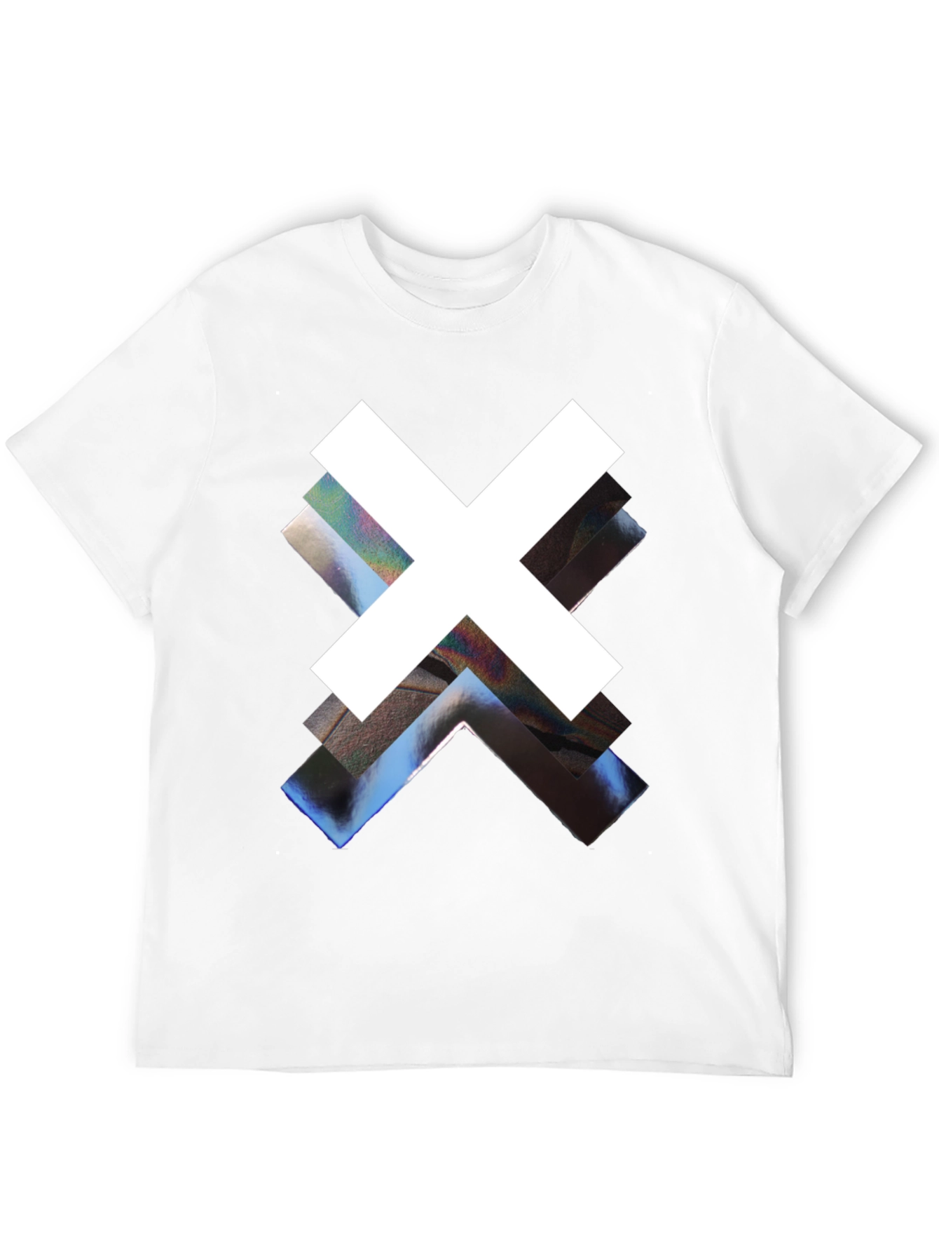 Abstract Graphic Print Black Crew Neck Tee