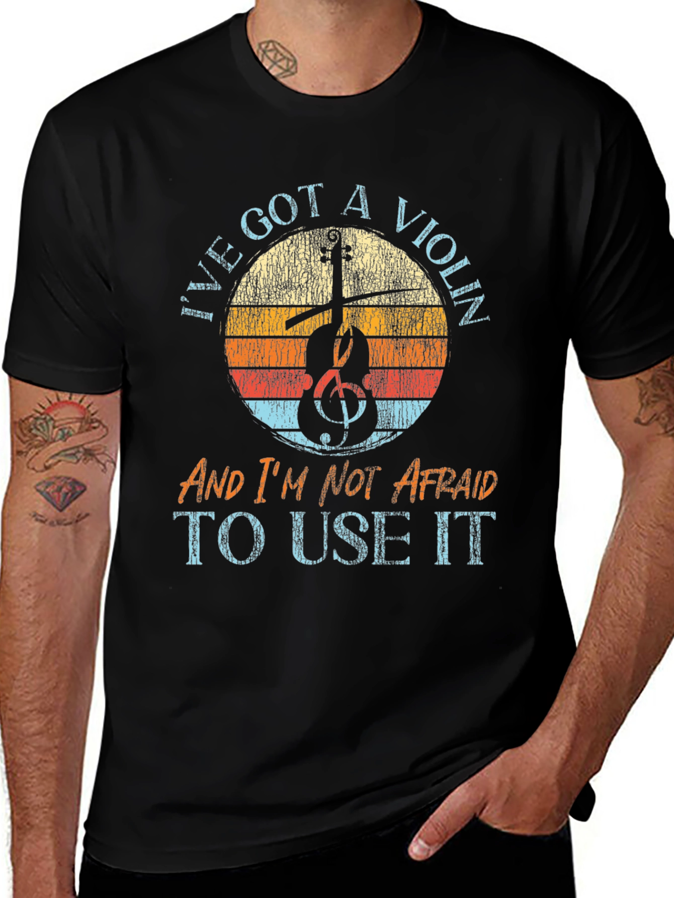 Violin Graphic Tee - Music Lovers T-Shirt