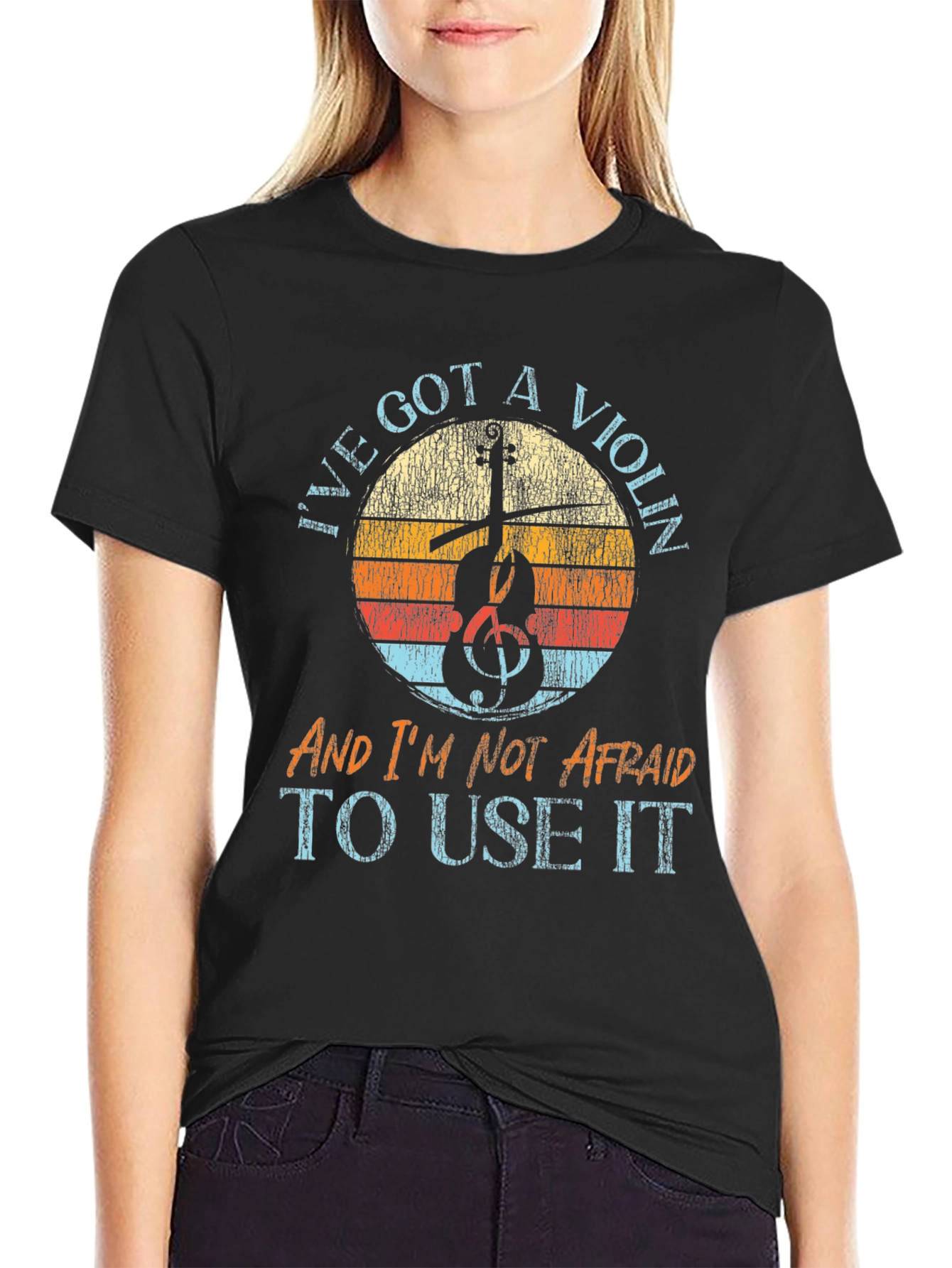 Violin Graphic Tee - Music Lovers T-Shirt