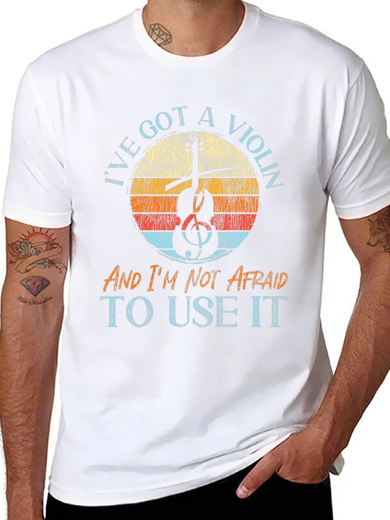 Violin Graphic Tee - Music Lovers T-Shirt