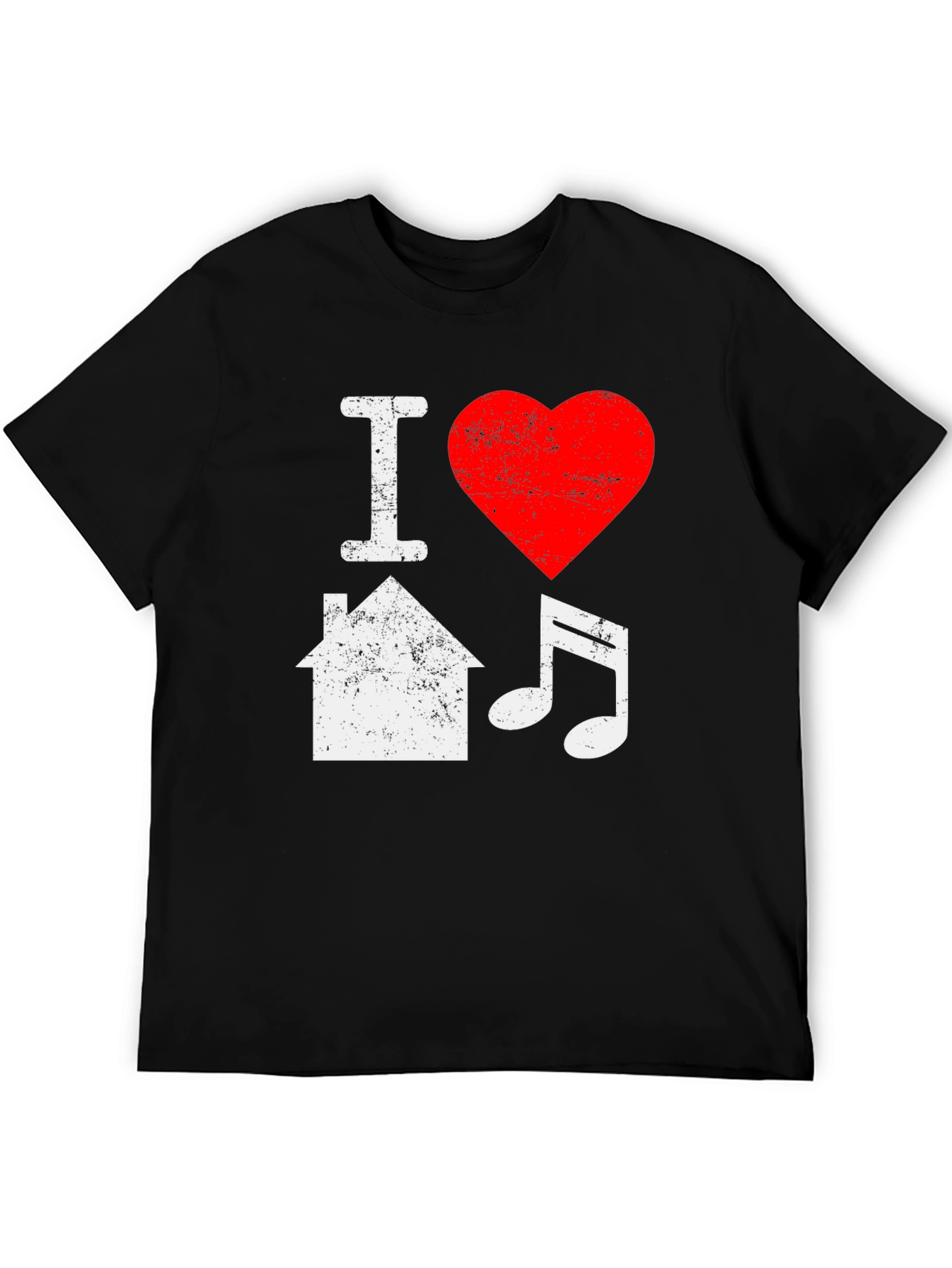I Love House Music Black T-Shirt