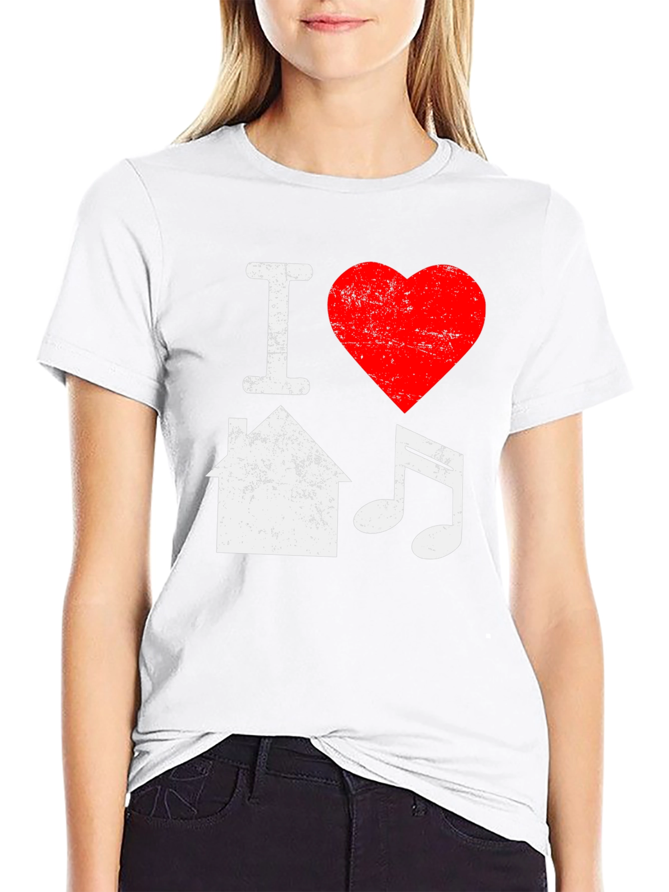 I Love House Music Black T-Shirt