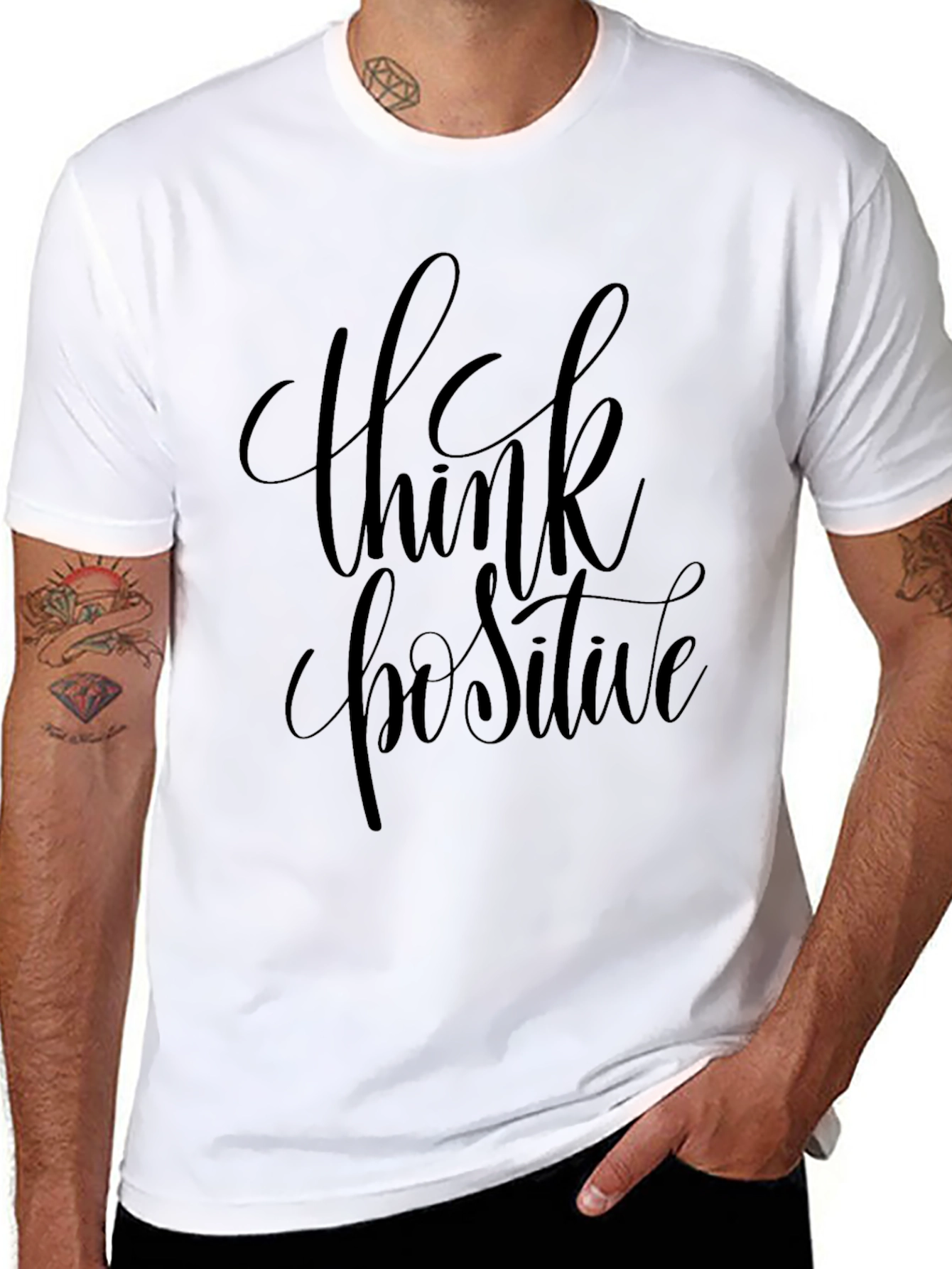 Think Positive Graphic Tee - Black