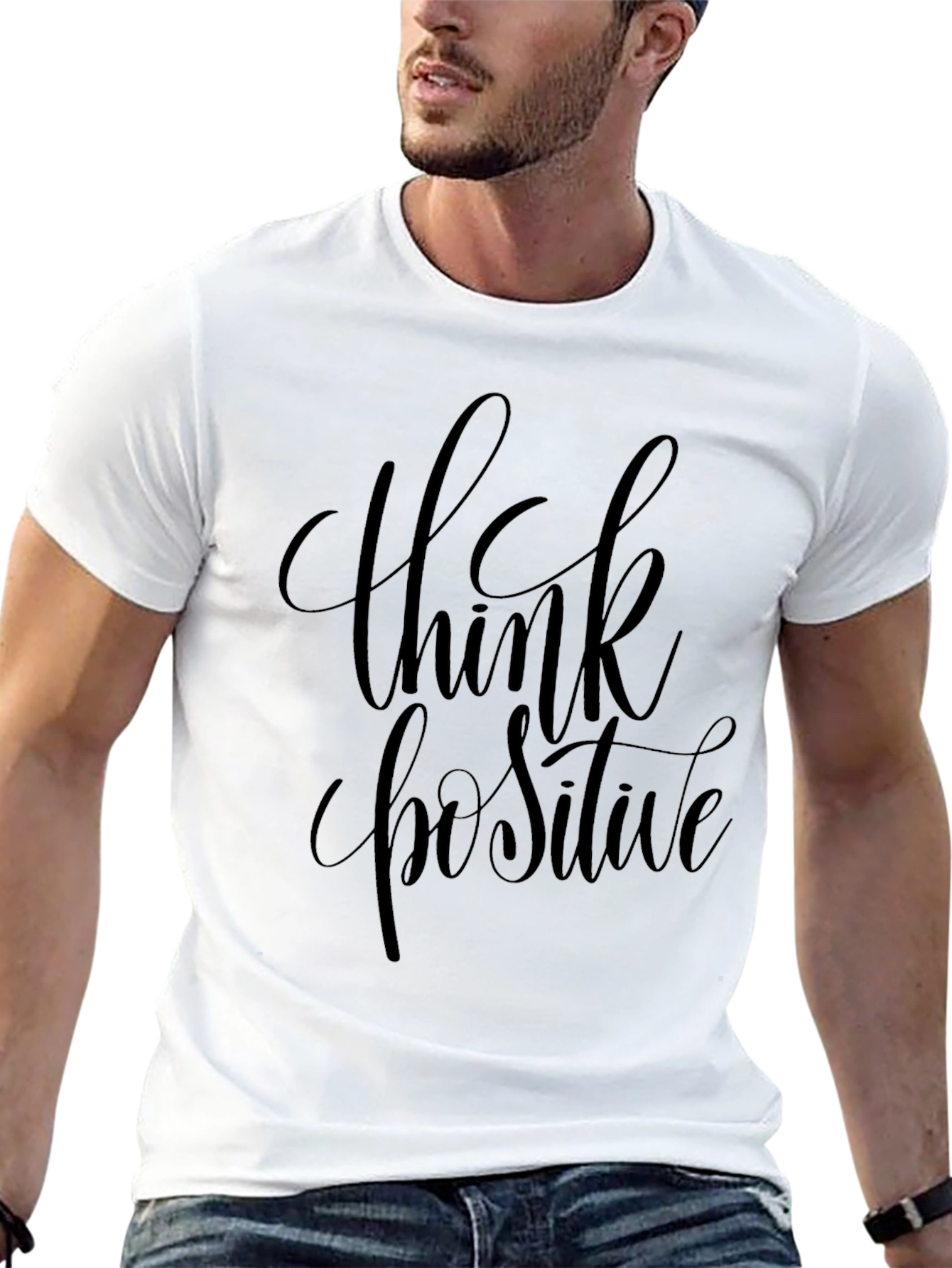 Think Positive Graphic Tee - Black