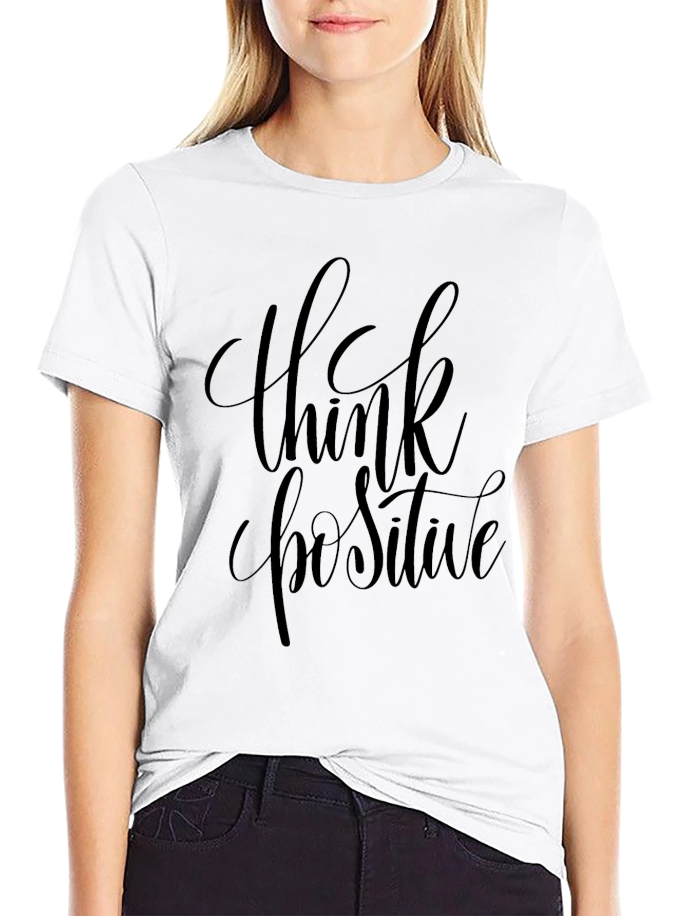 Think Positive Graphic Tee - Black