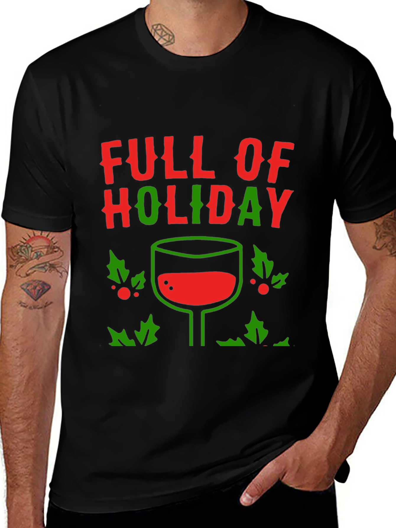 Holiday Wine T-Shirt - Festive Design