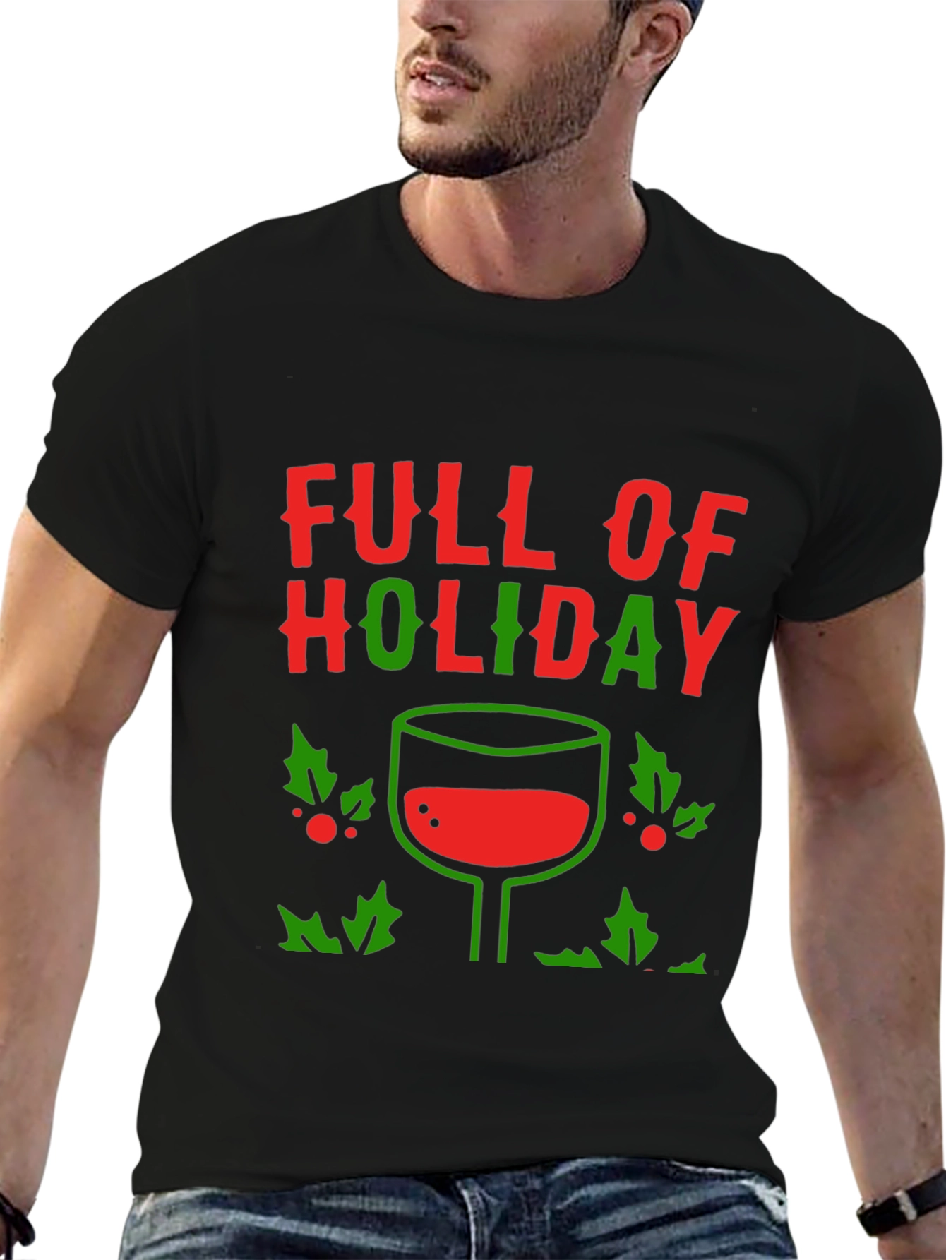Holiday Wine T-Shirt - Festive Design
