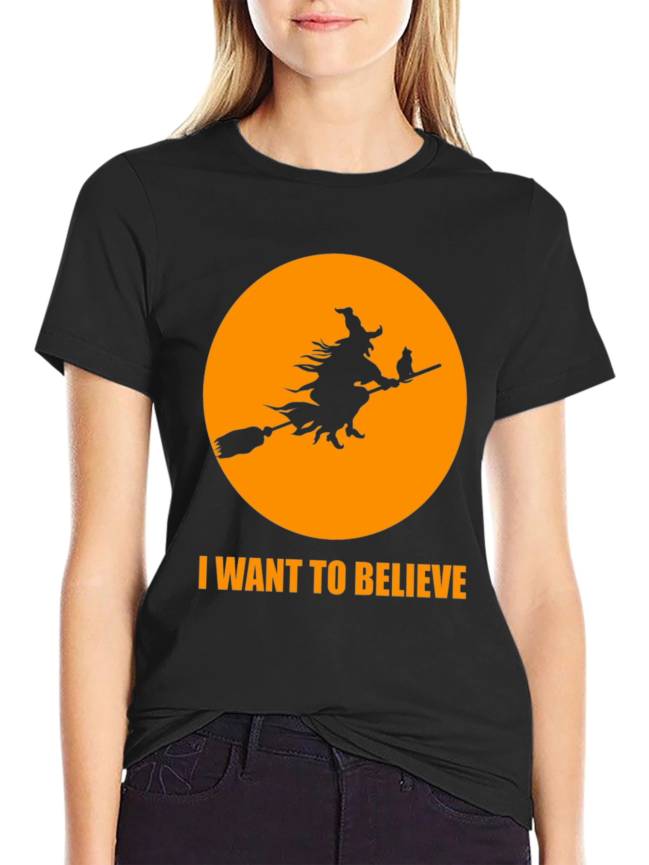 Halloween Witch Ride T-Shirt - I Want to Believe