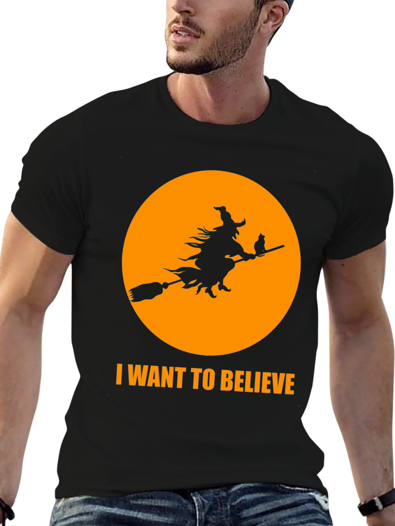 Halloween Witch Ride T-Shirt - I Want to Believe