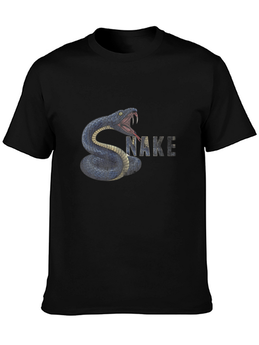 Snake Graphic T-Shirt - Black Cotton Tee