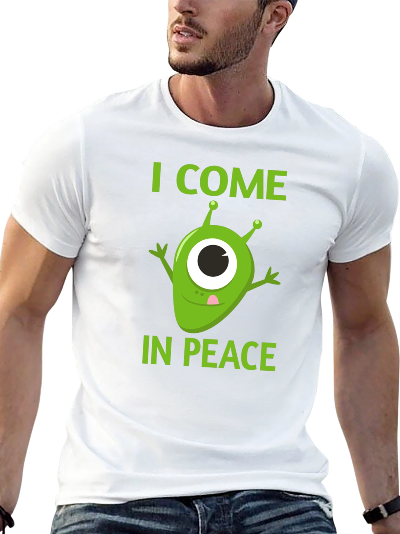 I Come In Peace Alien Graphic T-Shirt