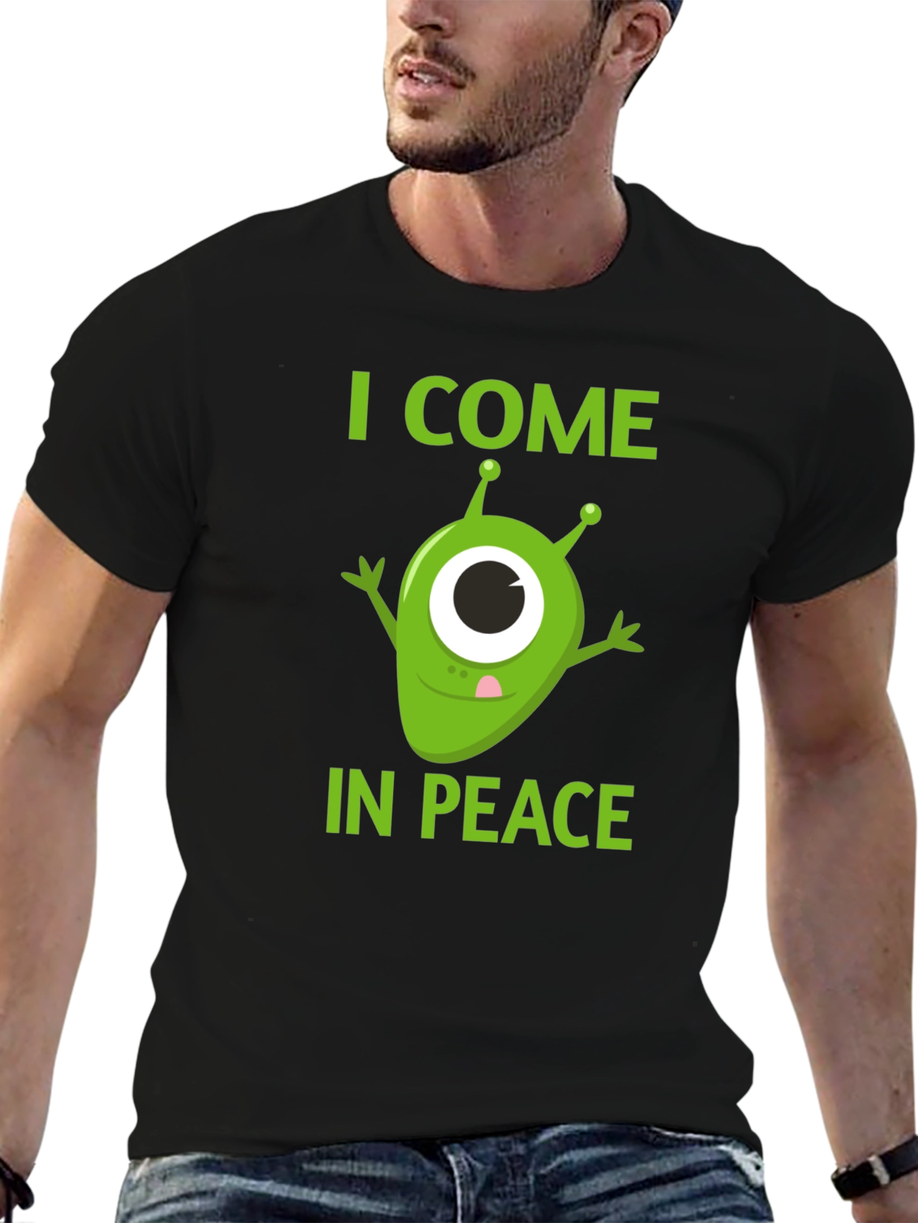 I Come In Peace Alien Graphic T-Shirt