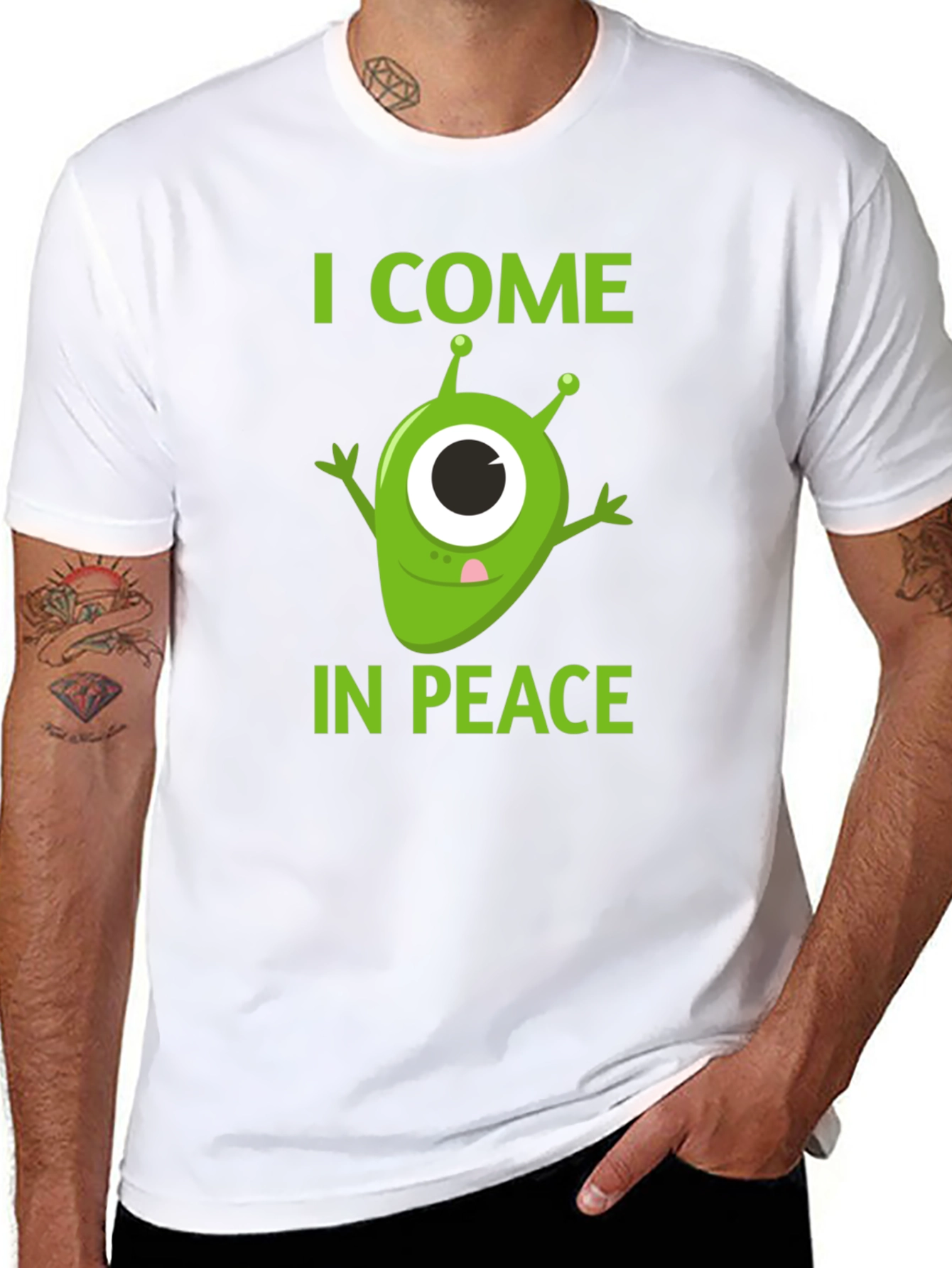 I Come In Peace Alien Graphic T-Shirt