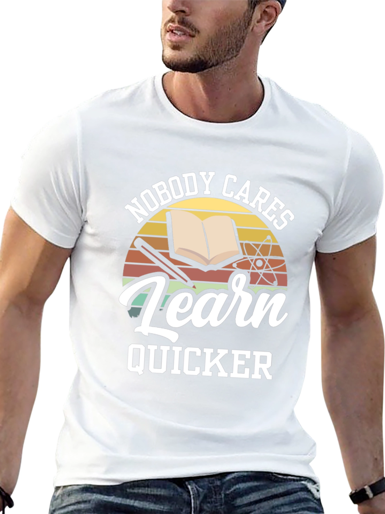 Nobody Cares Learn Quicker Black Graphic T-Shirt