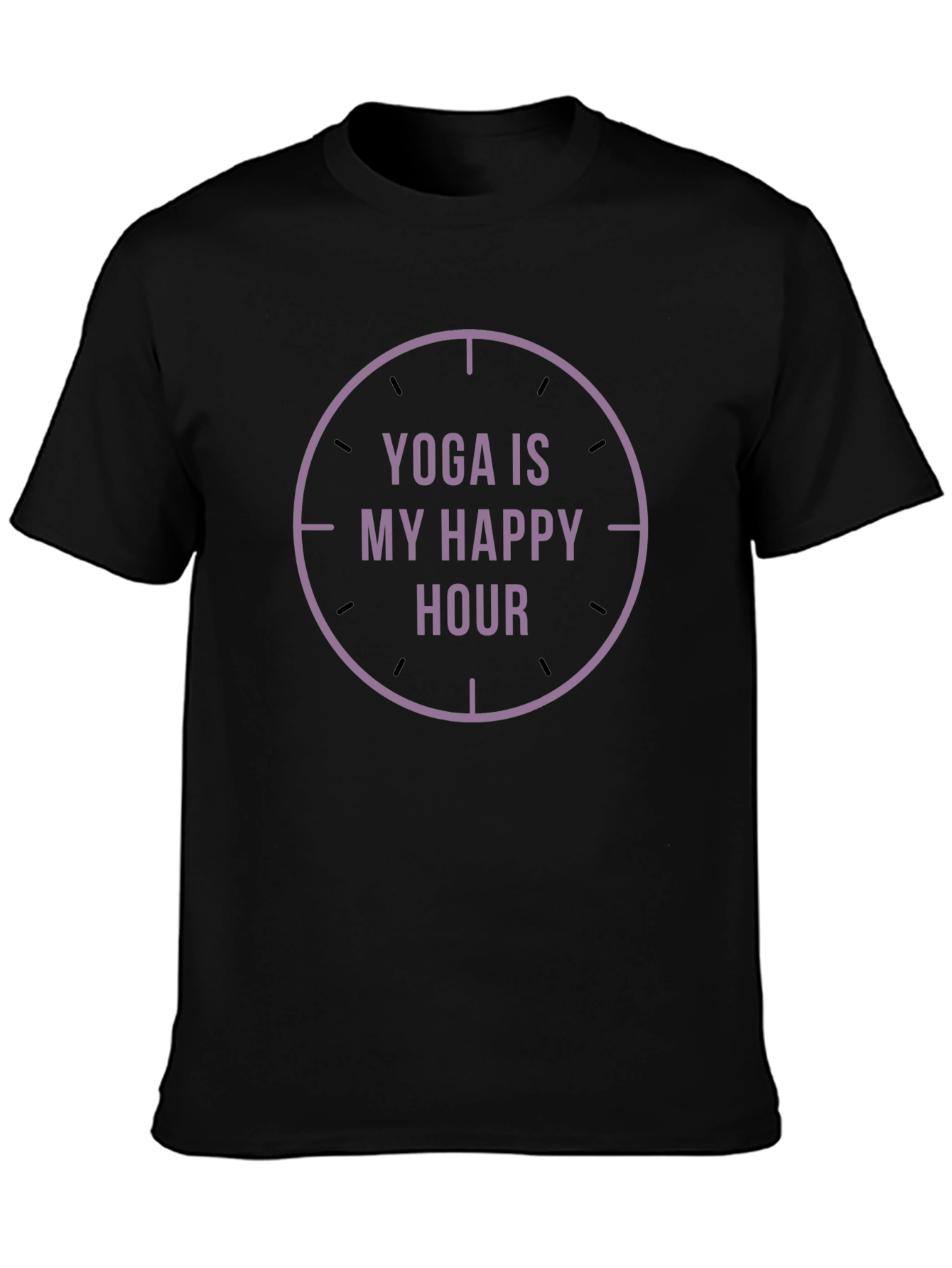 Yoga Is My Happy Hour Black Graphic Tee