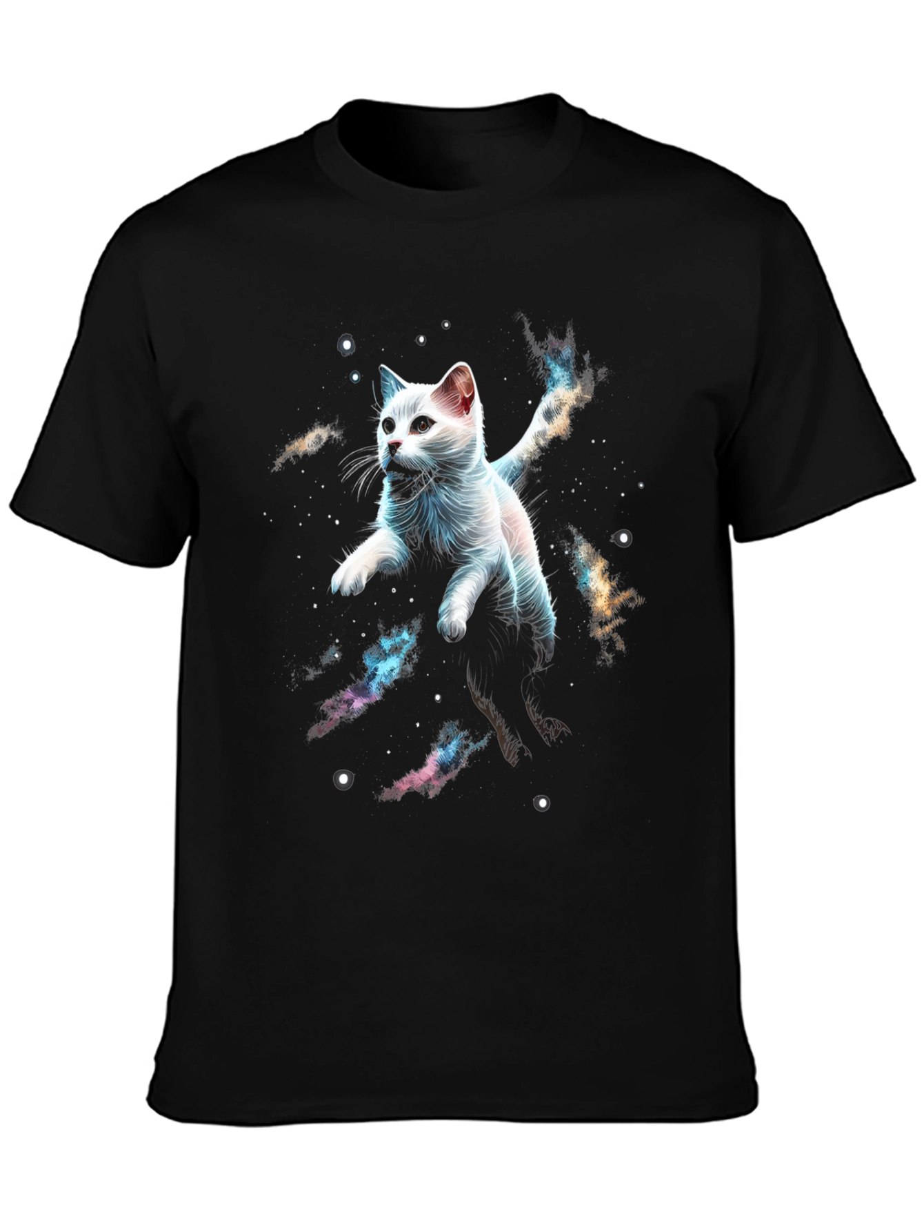 Galaxy Cat Black T-Shirt