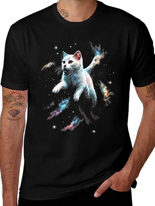 Galaxy Cat Black T-Shirt