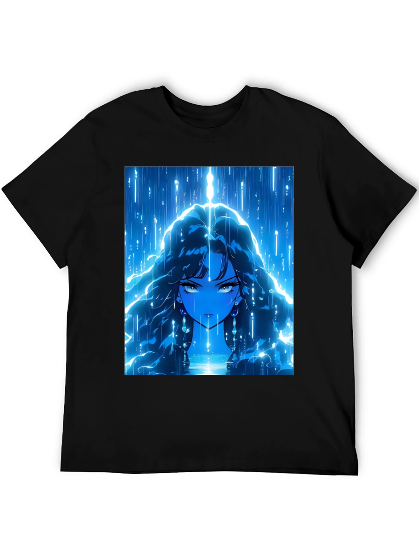 Anime Girl Graphic Black T-Shirt