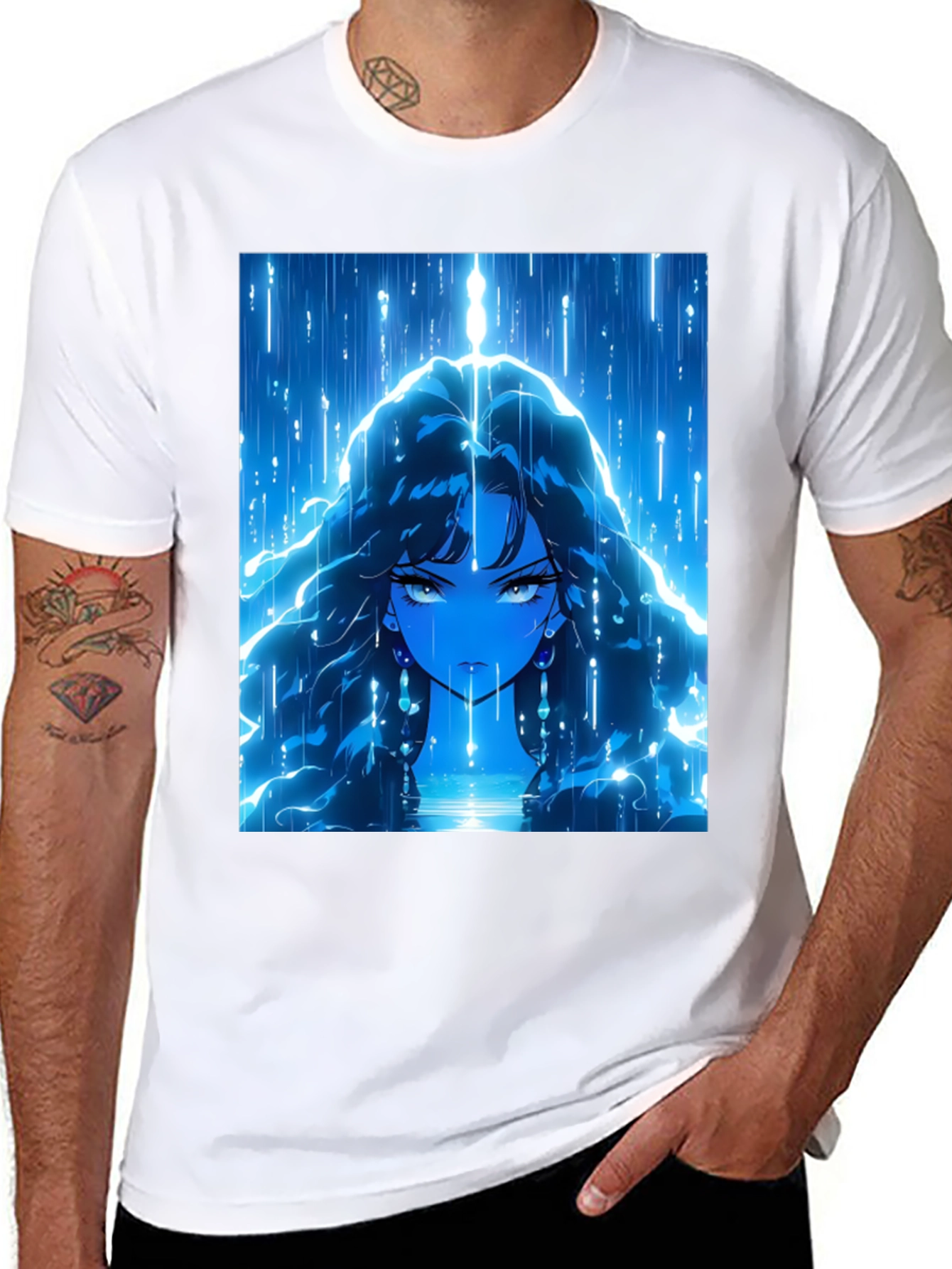 Anime Girl Graphic Black T-Shirt