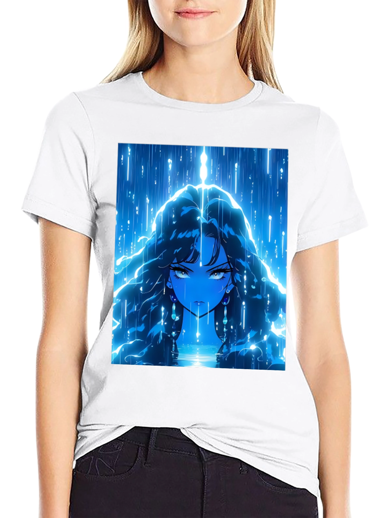 Anime Girl Graphic Black T-Shirt