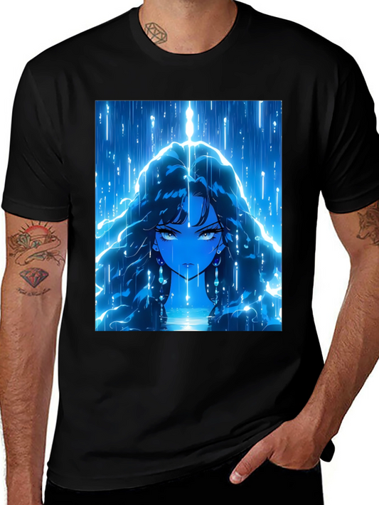 Anime Girl Graphic Black T-Shirt