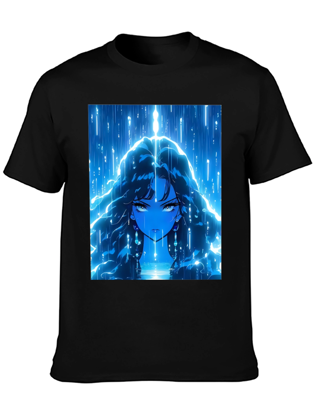 Anime Girl Graphic Black T-Shirt
