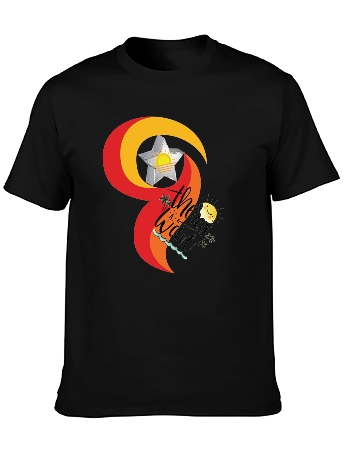 Tropical Wave T-Shirt - Black