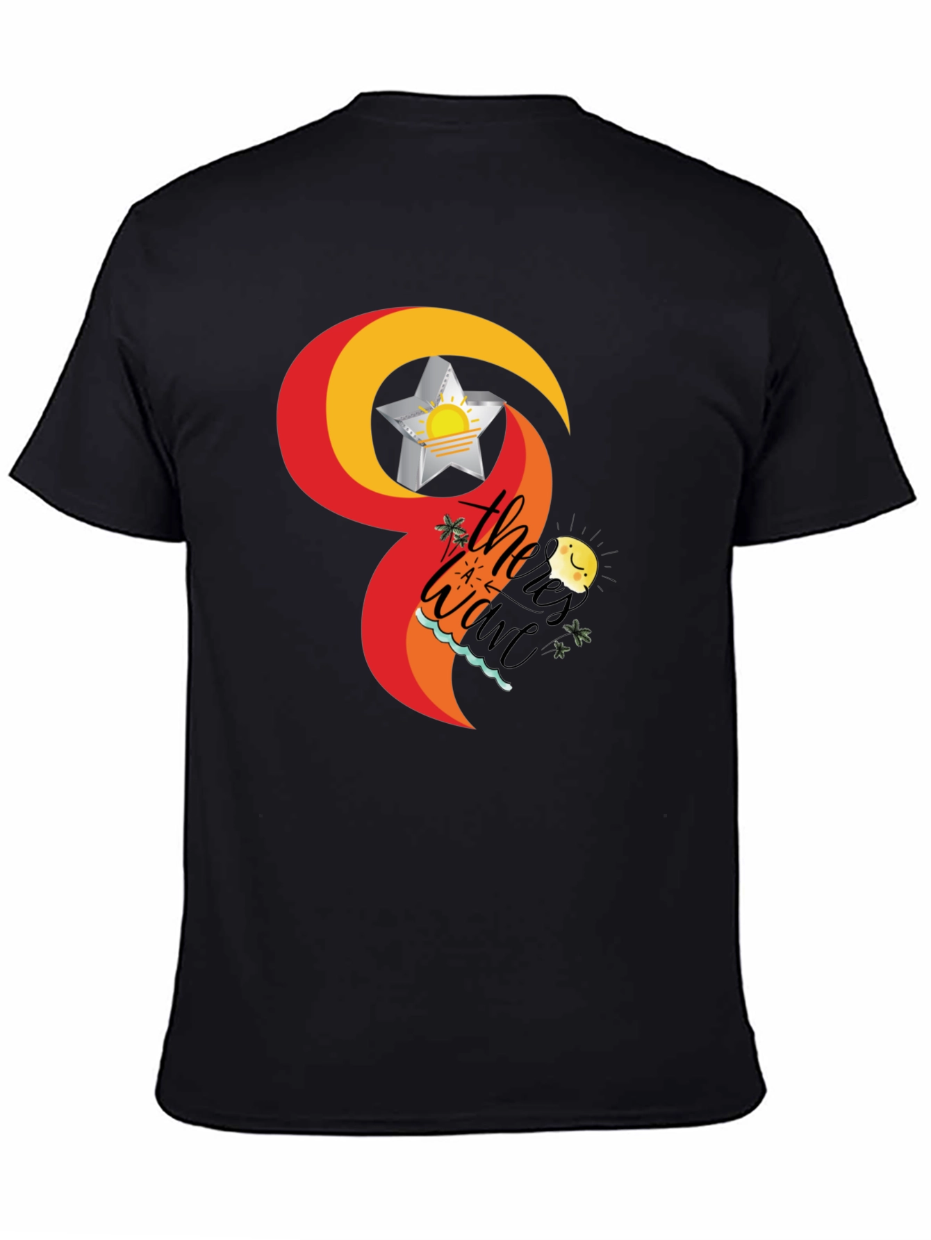 Tropical Wave T-Shirt - Black