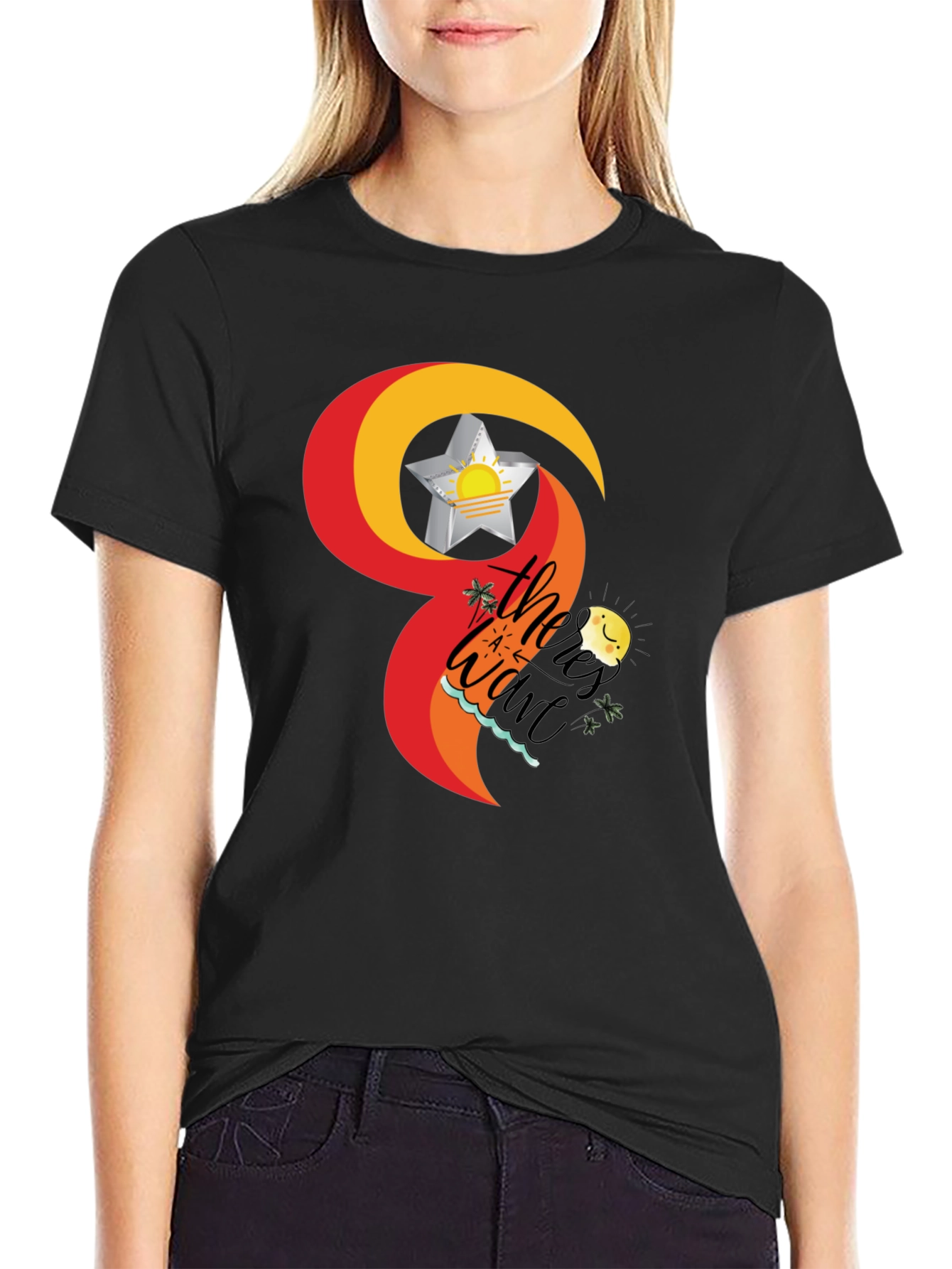 Tropical Wave T-Shirt - Black