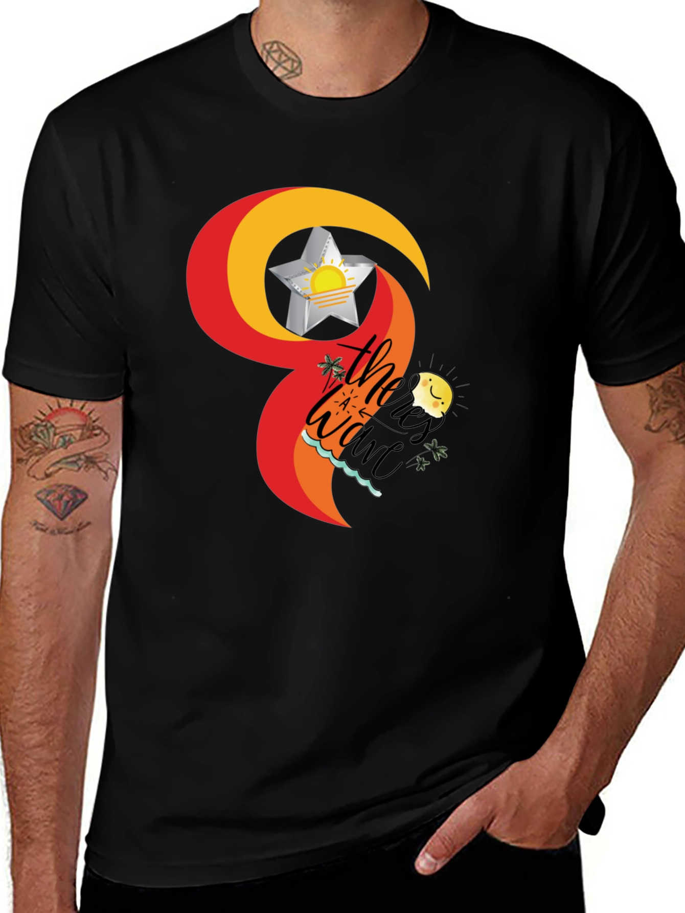 Tropical Wave T-Shirt - Black