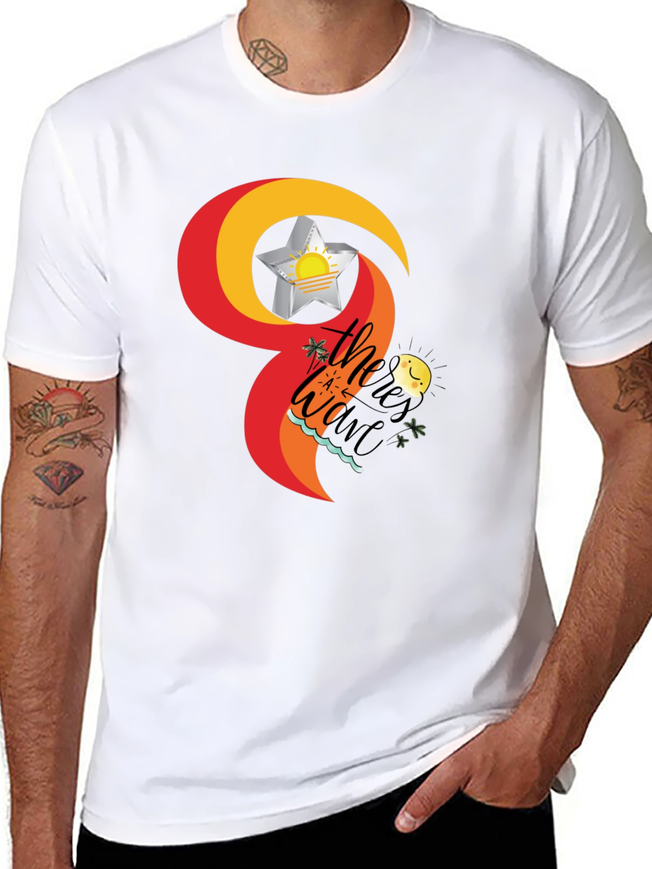 Tropical Wave T-Shirt - Black
