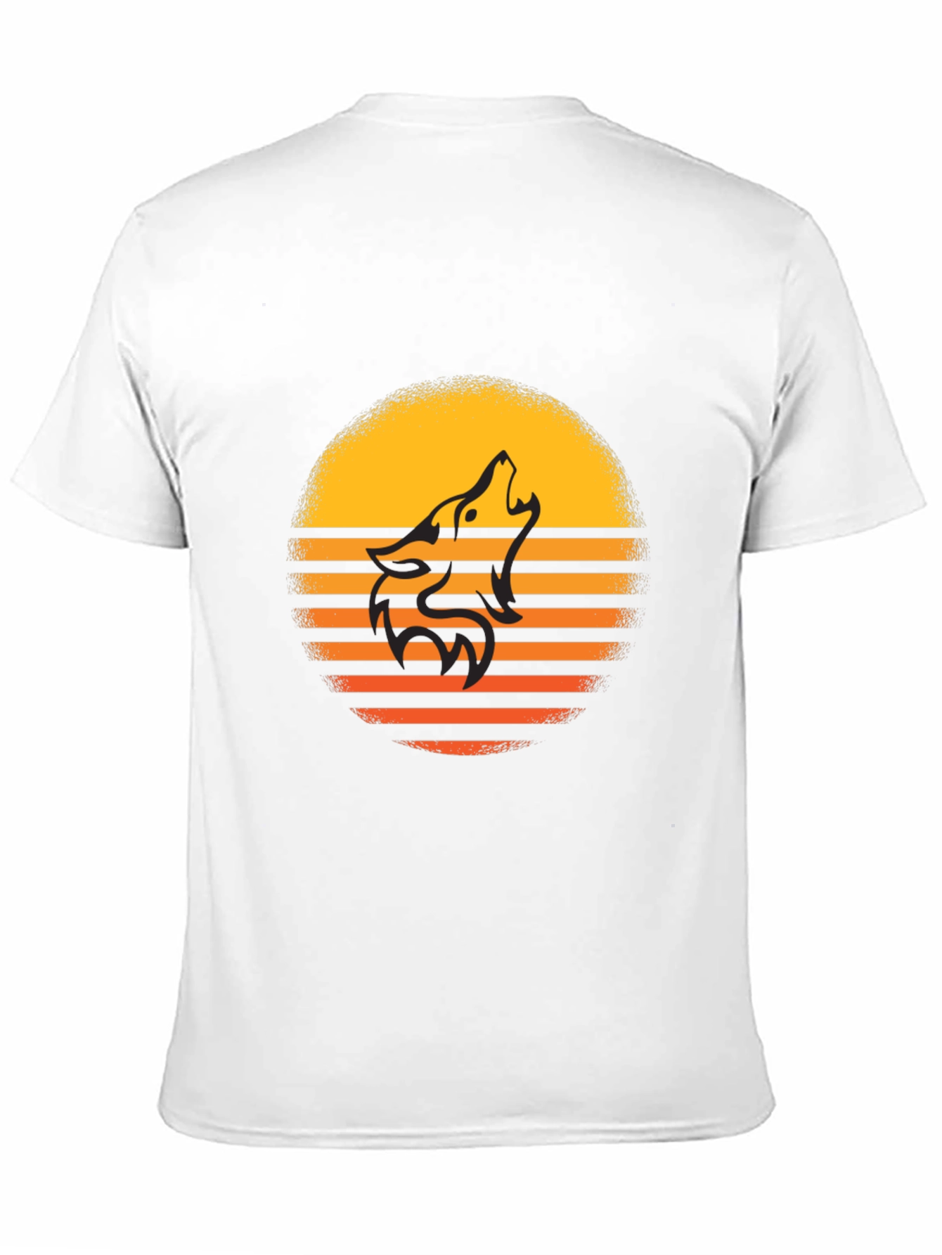 Sunset Wolf Graphic Tee - Stylish Mens Black T-Shirt