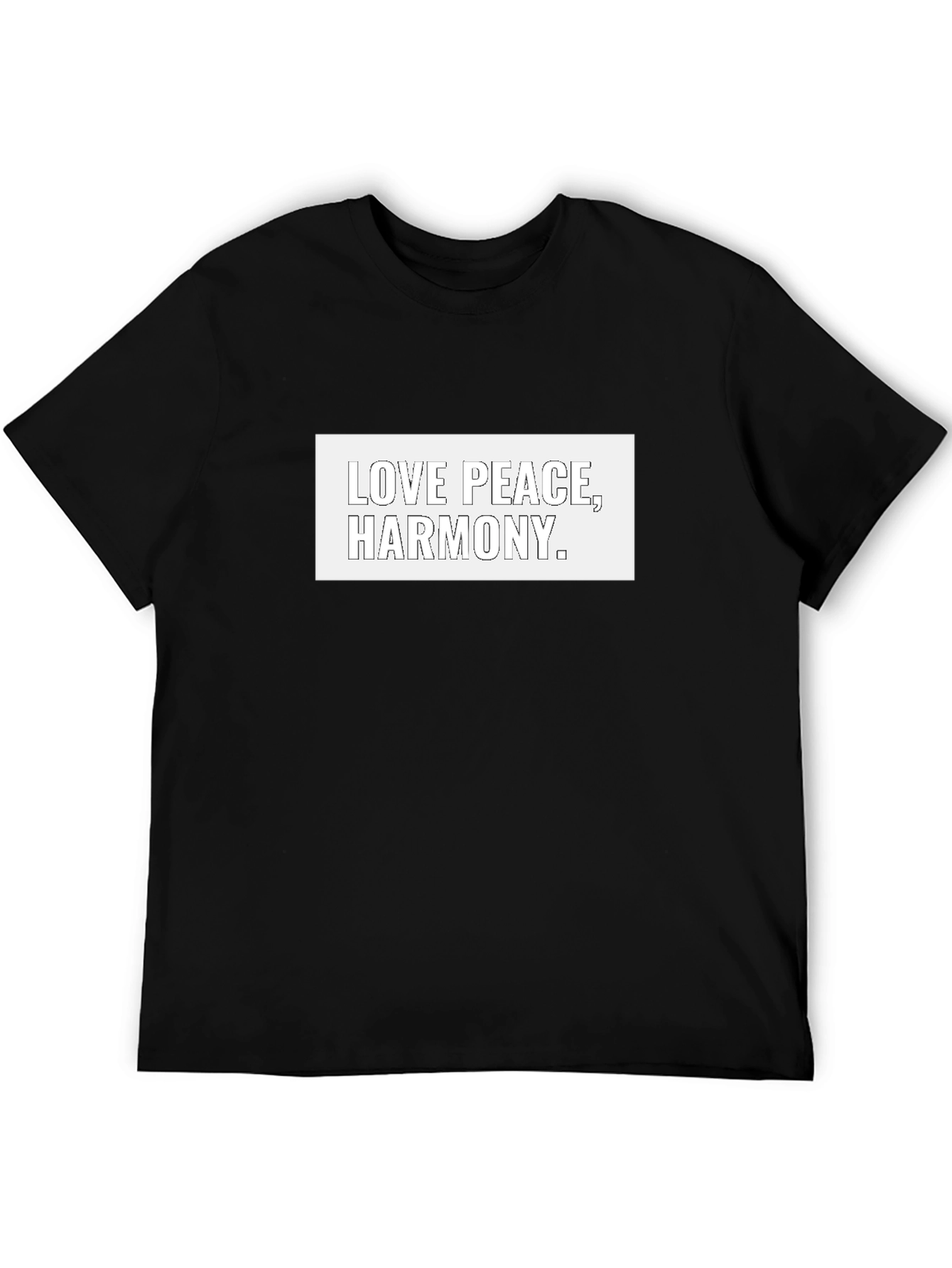 Love Peace Harmony Graphic Black T-Shirt