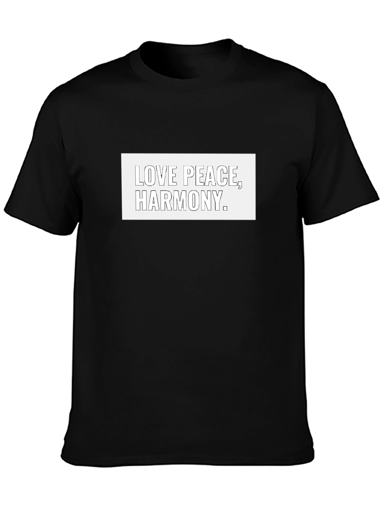 Love Peace Harmony Graphic Black T-Shirt
