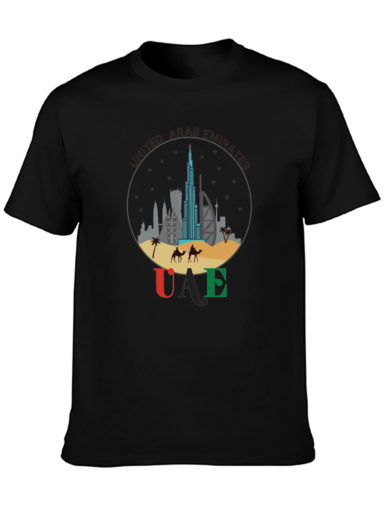 UAE Skyline T-Shirt - Dubai Landmarks Graphic Tee