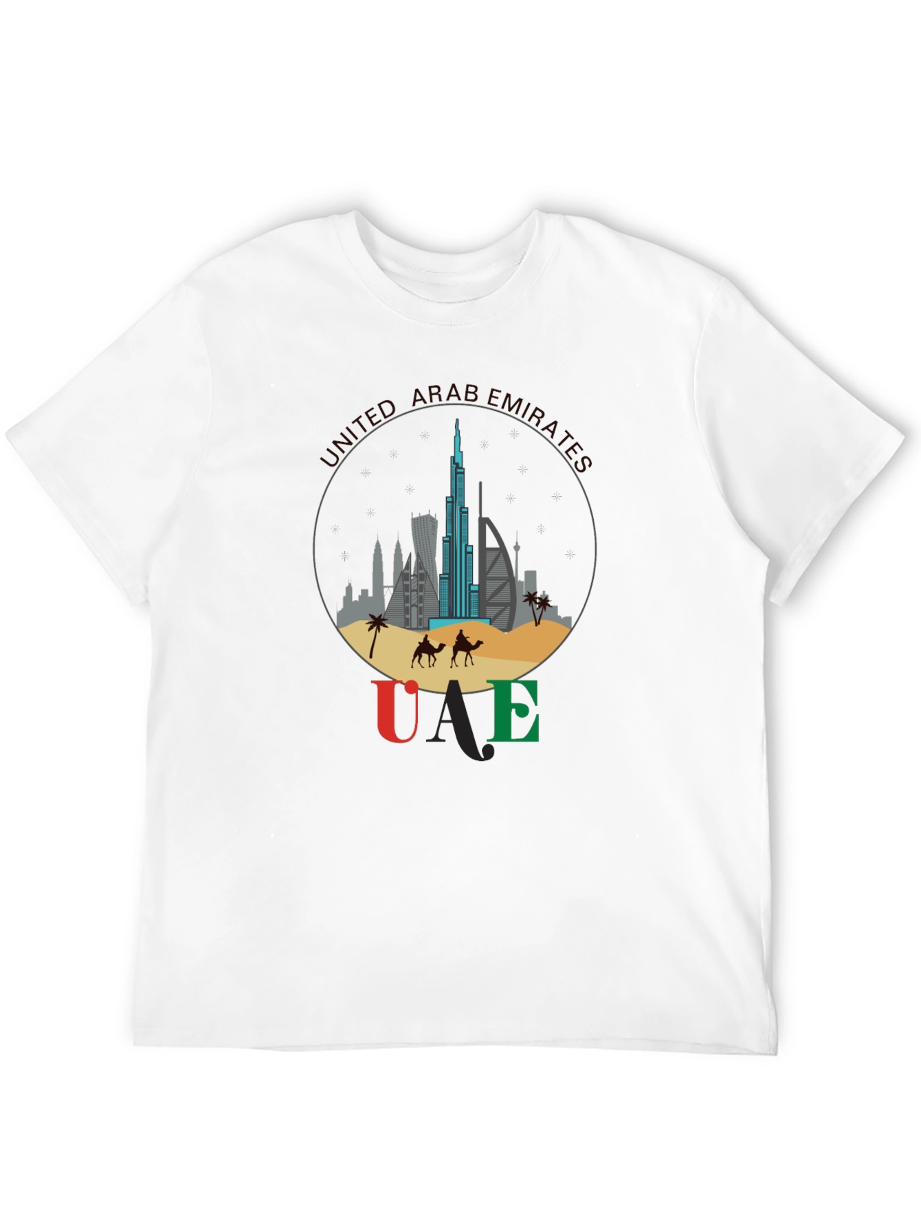 UAE Skyline T-Shirt - Dubai Landmarks Graphic Tee