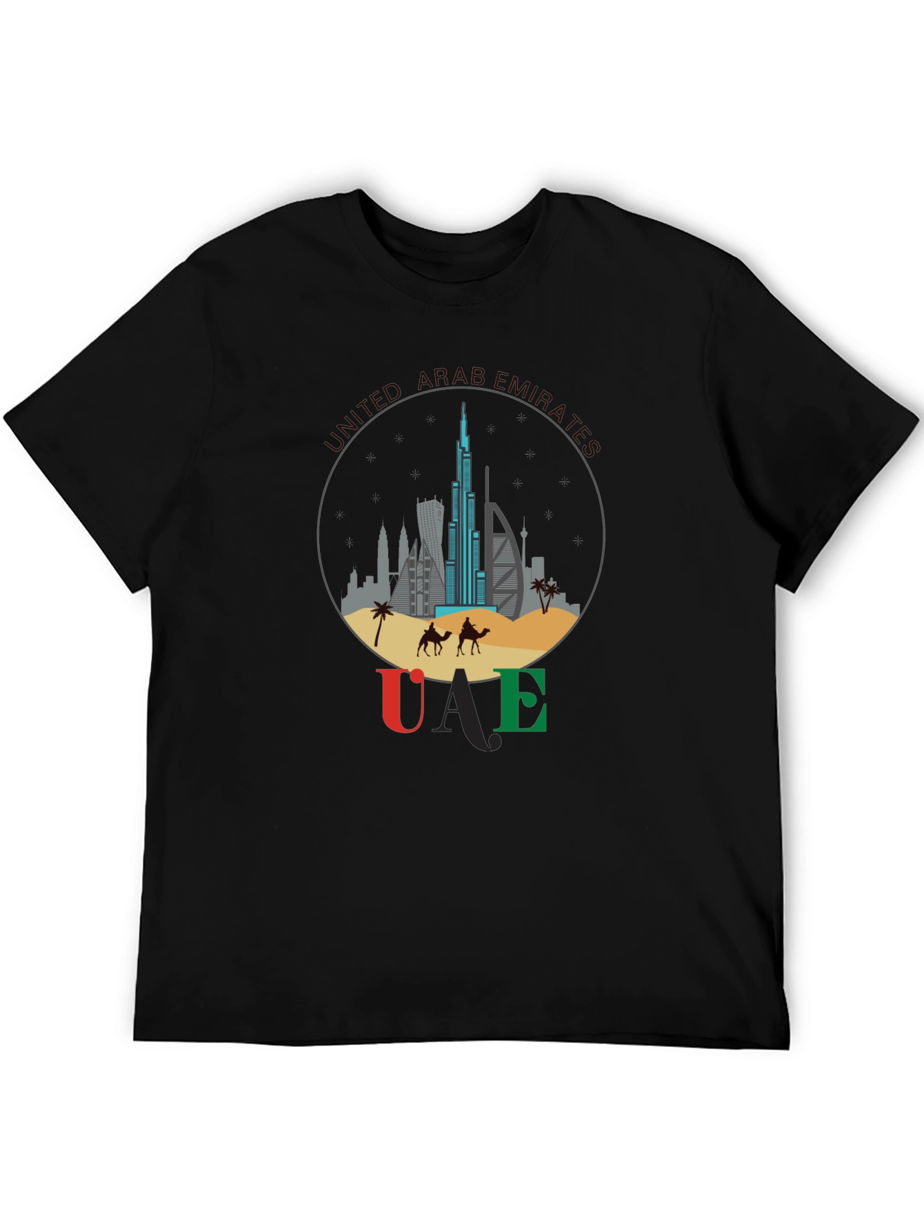 UAE Skyline T-Shirt - Dubai Landmarks Graphic Tee
