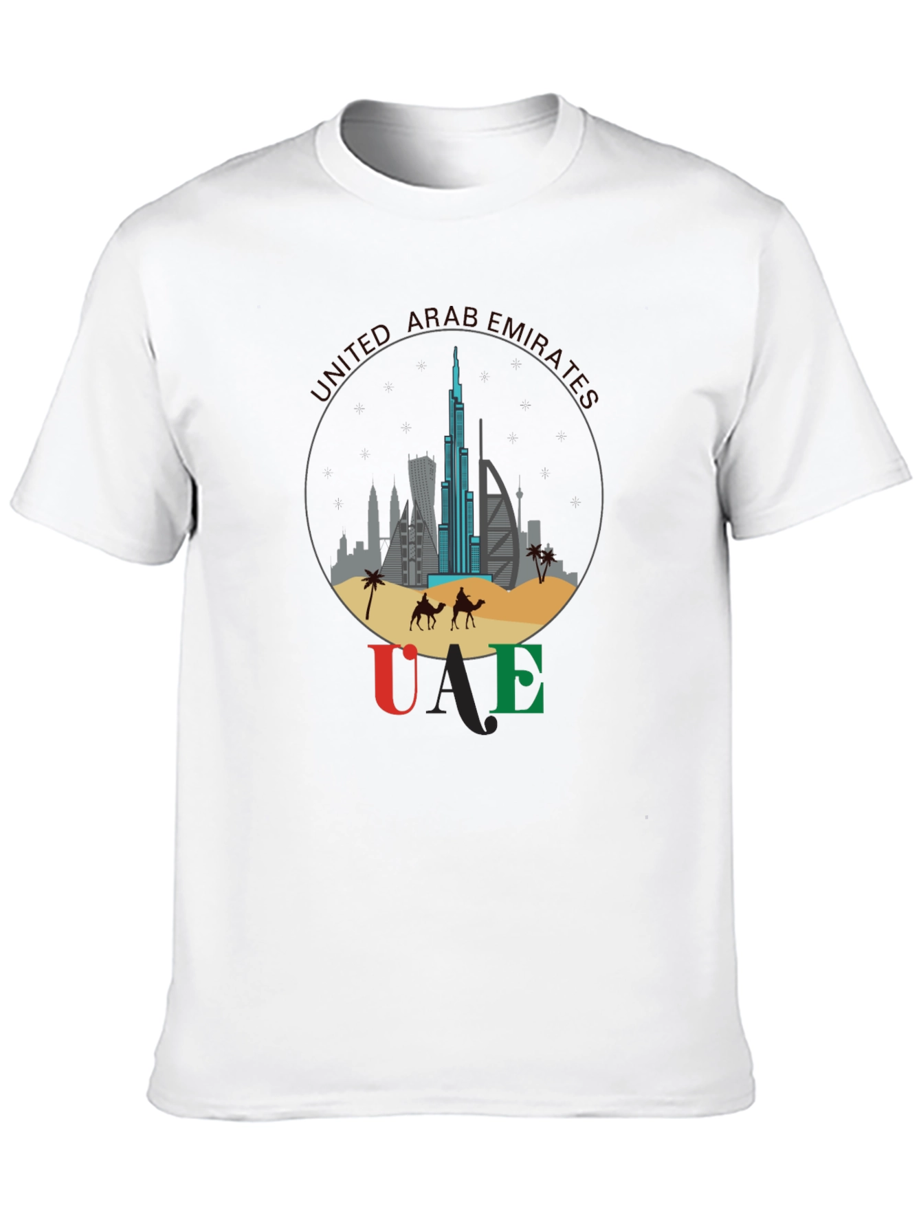 UAE Skyline T-Shirt - Dubai Landmarks Graphic Tee