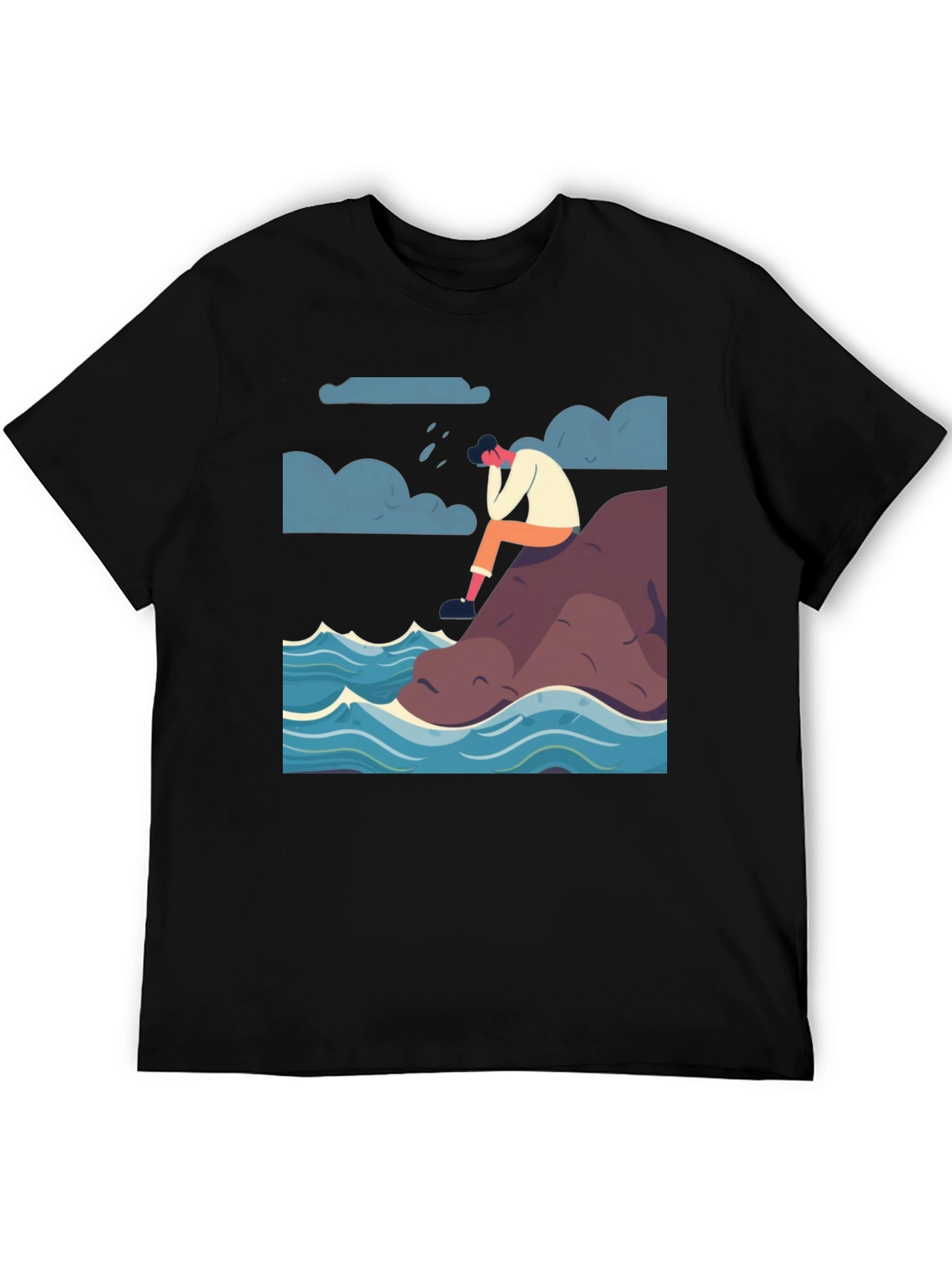 Melancholy Sea T-Shirt - Modern Graphic Tee