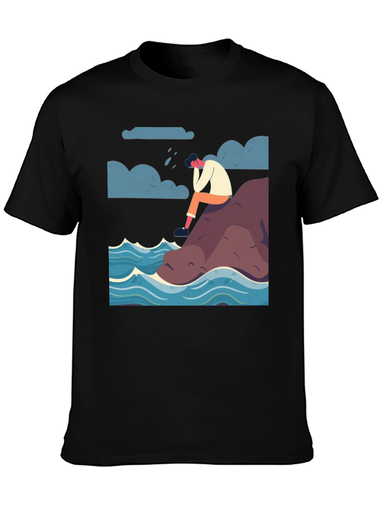 Melancholy Sea T-Shirt - Modern Graphic Tee