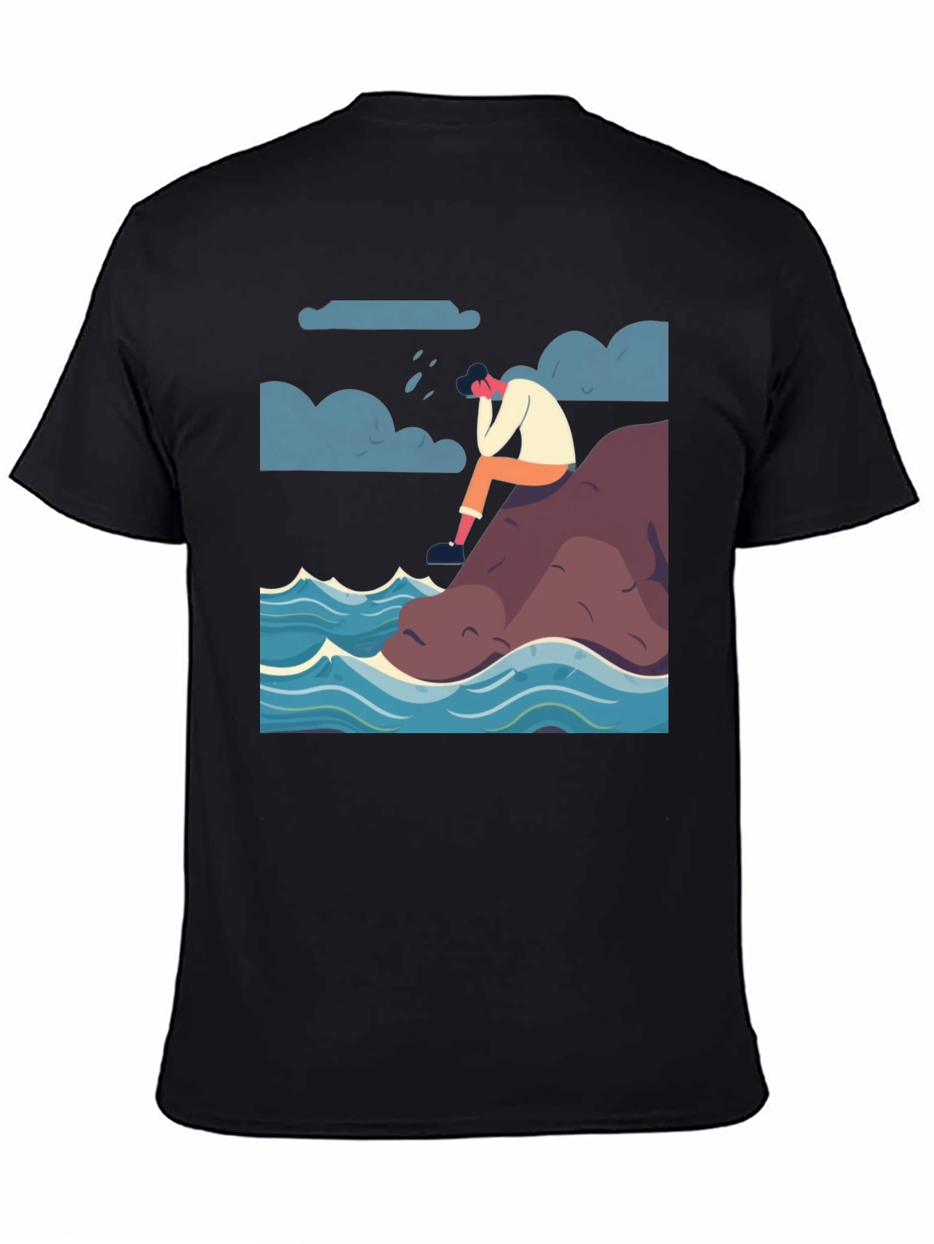 Melancholy Sea T-Shirt - Modern Graphic Tee