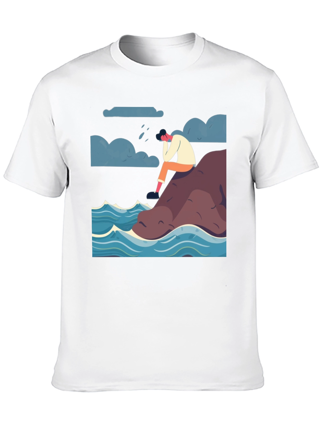 Melancholy Sea T-Shirt - Modern Graphic Tee