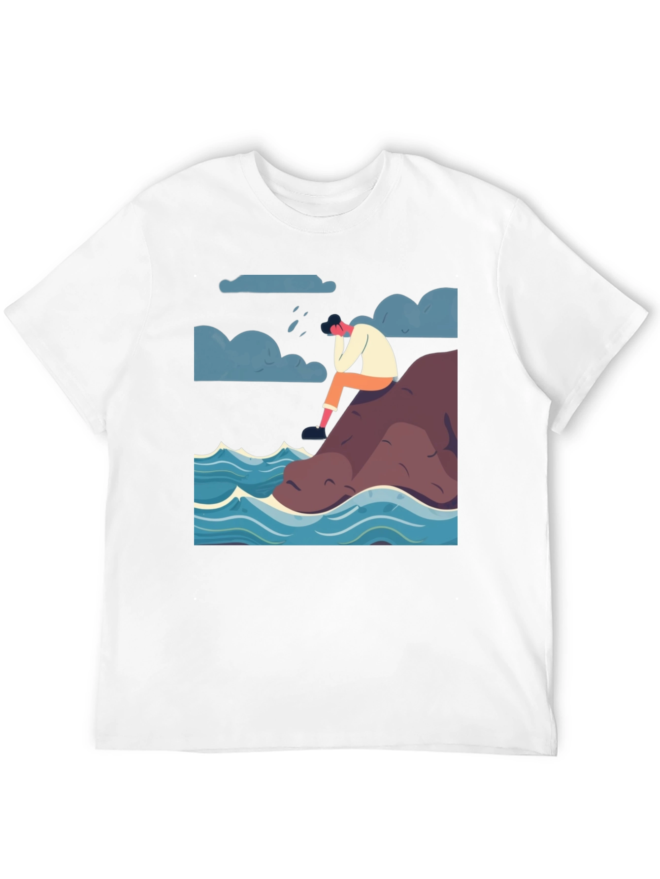 Melancholy Sea T-Shirt - Modern Graphic Tee