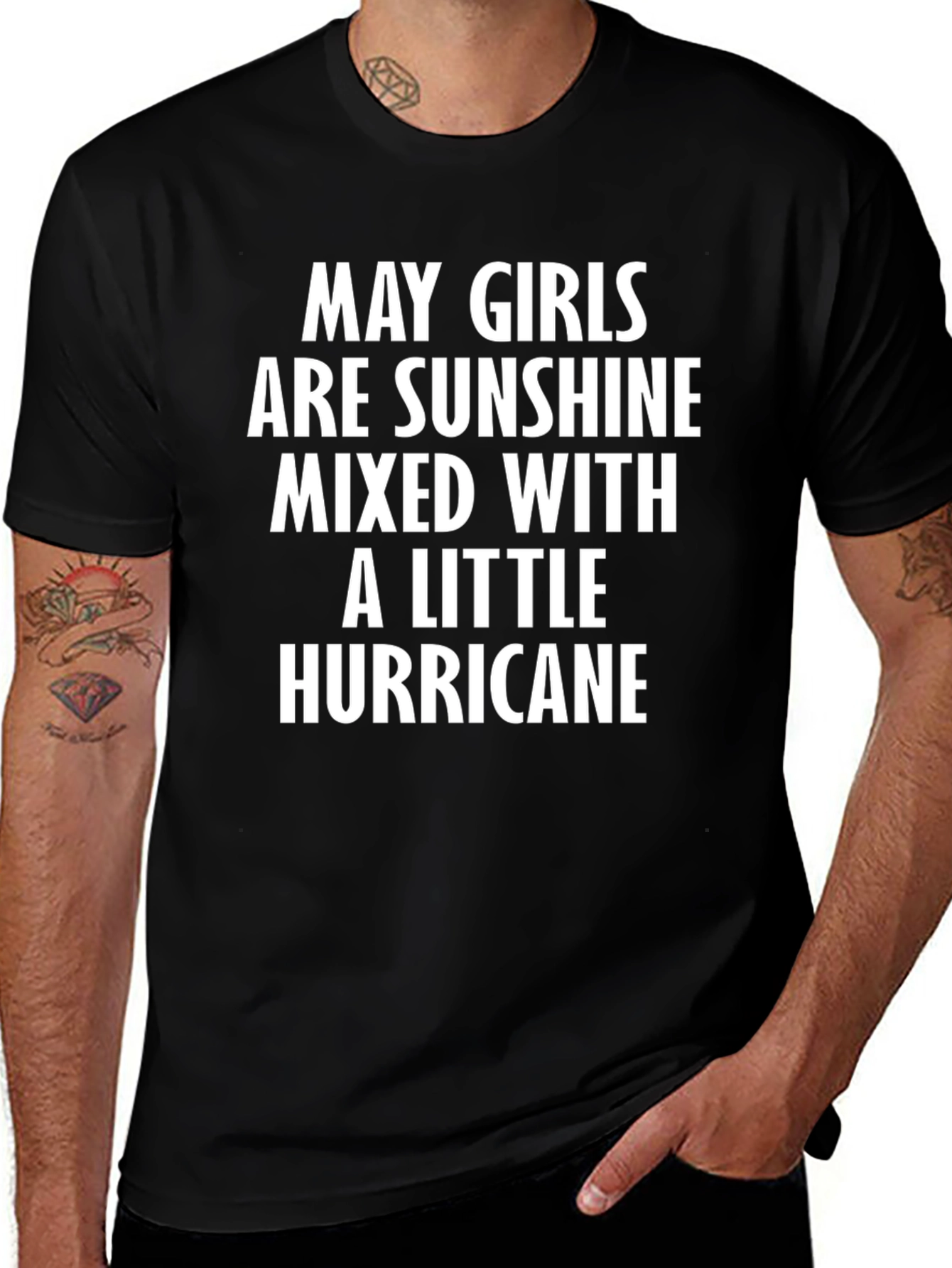 May Girl Sunshine & Hurricane Black T-Shirt