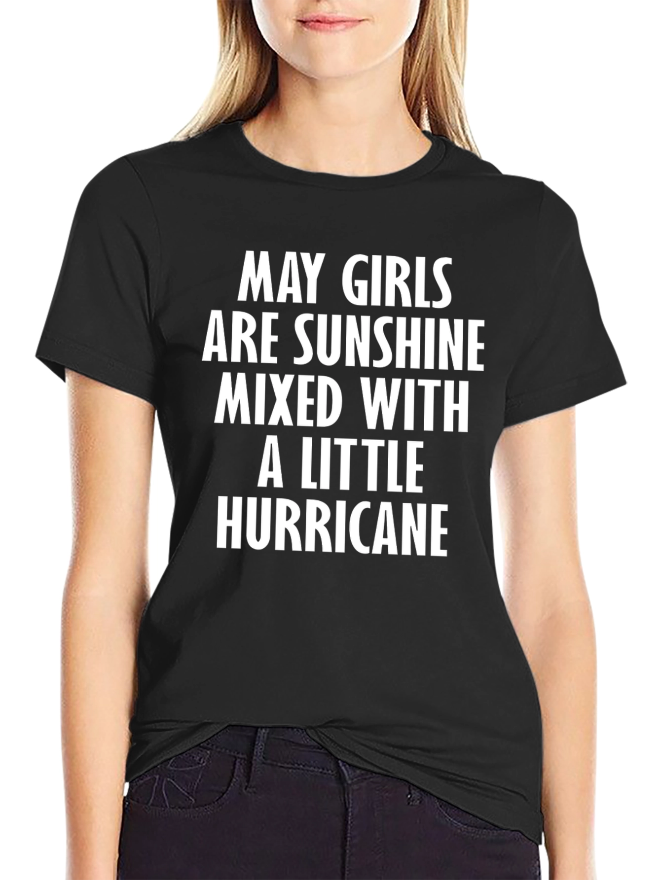 May Girl Sunshine & Hurricane Black T-Shirt