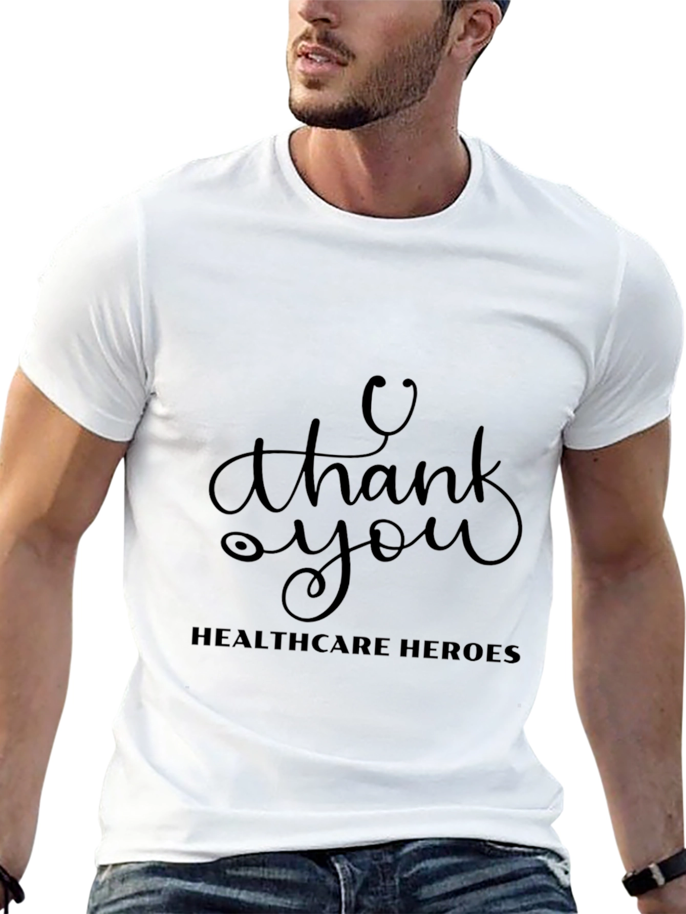 Healthcare Heroes Thank You Black T-Shirt