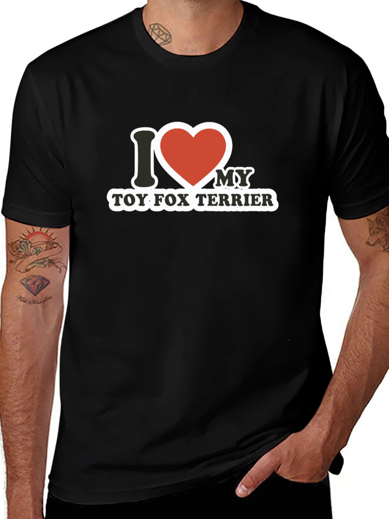 I Love My Toy Fox Terrier Black T-Shirt