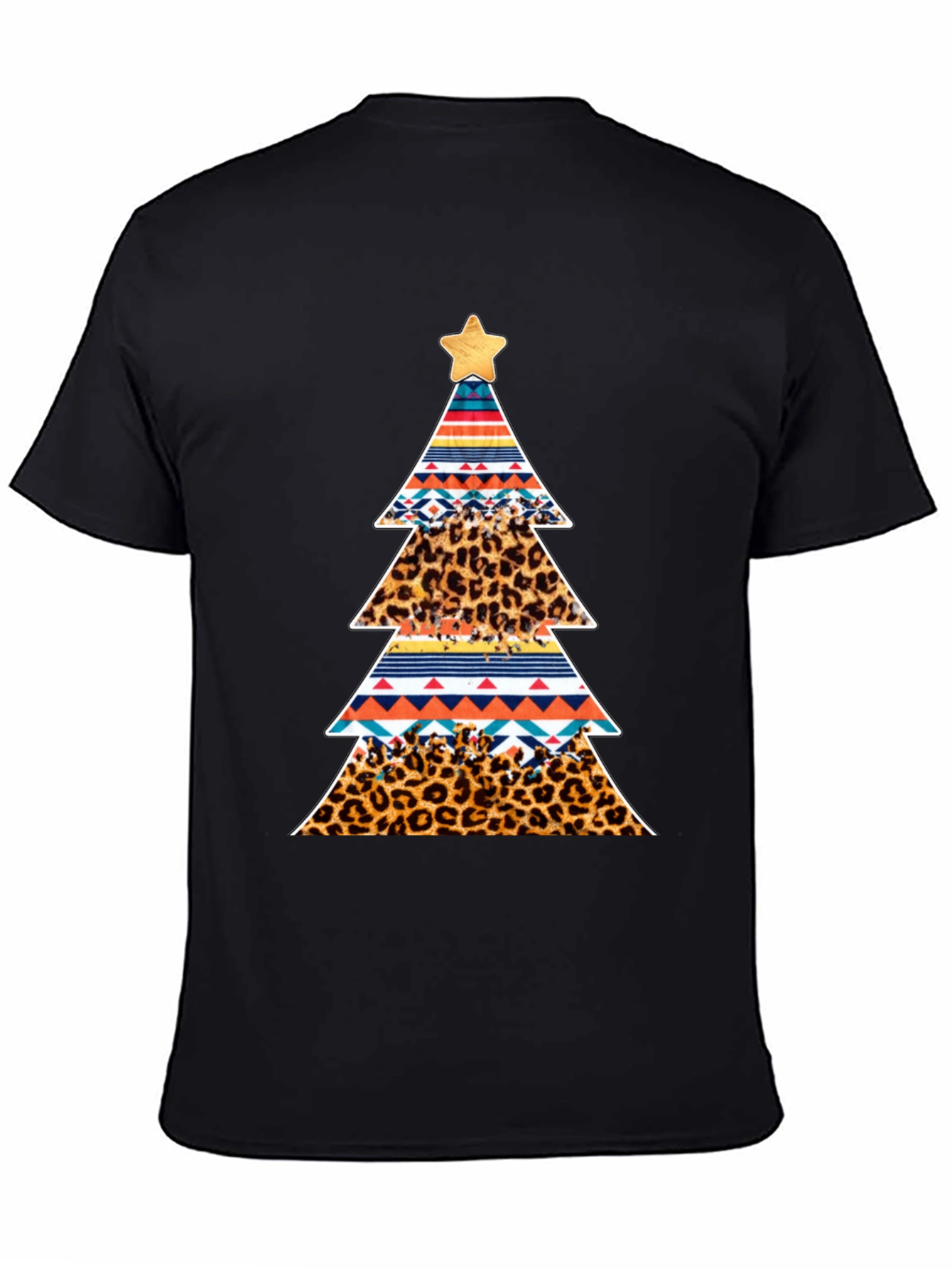 Festive Christmas Tree Pattern T-Shirt